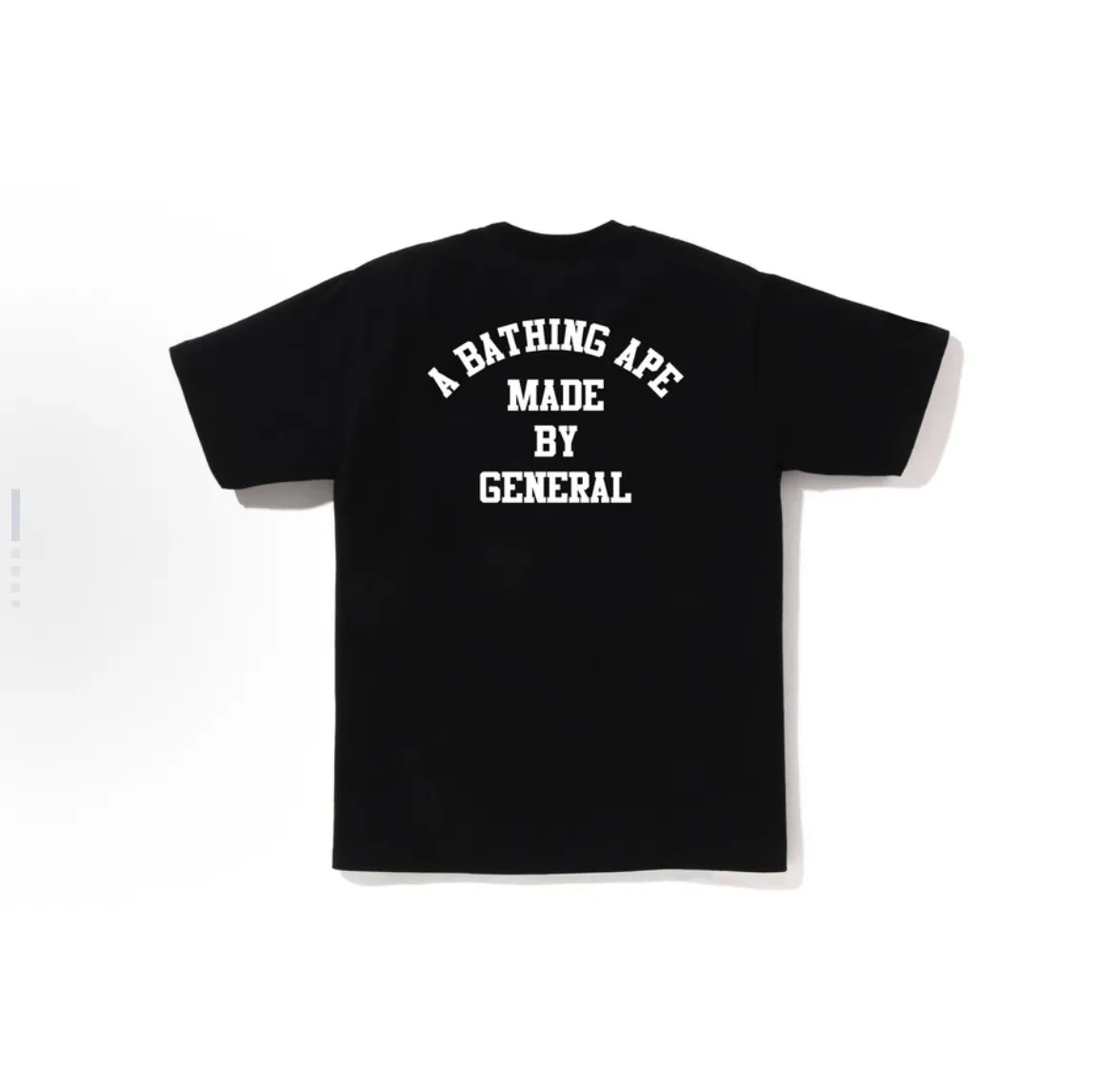 P110 001135 A BATHING APE BAPE SS23 ape letter print solid color round neck short-sleeved T-shirt, same style for men and women, size smlxlxxl, black and white