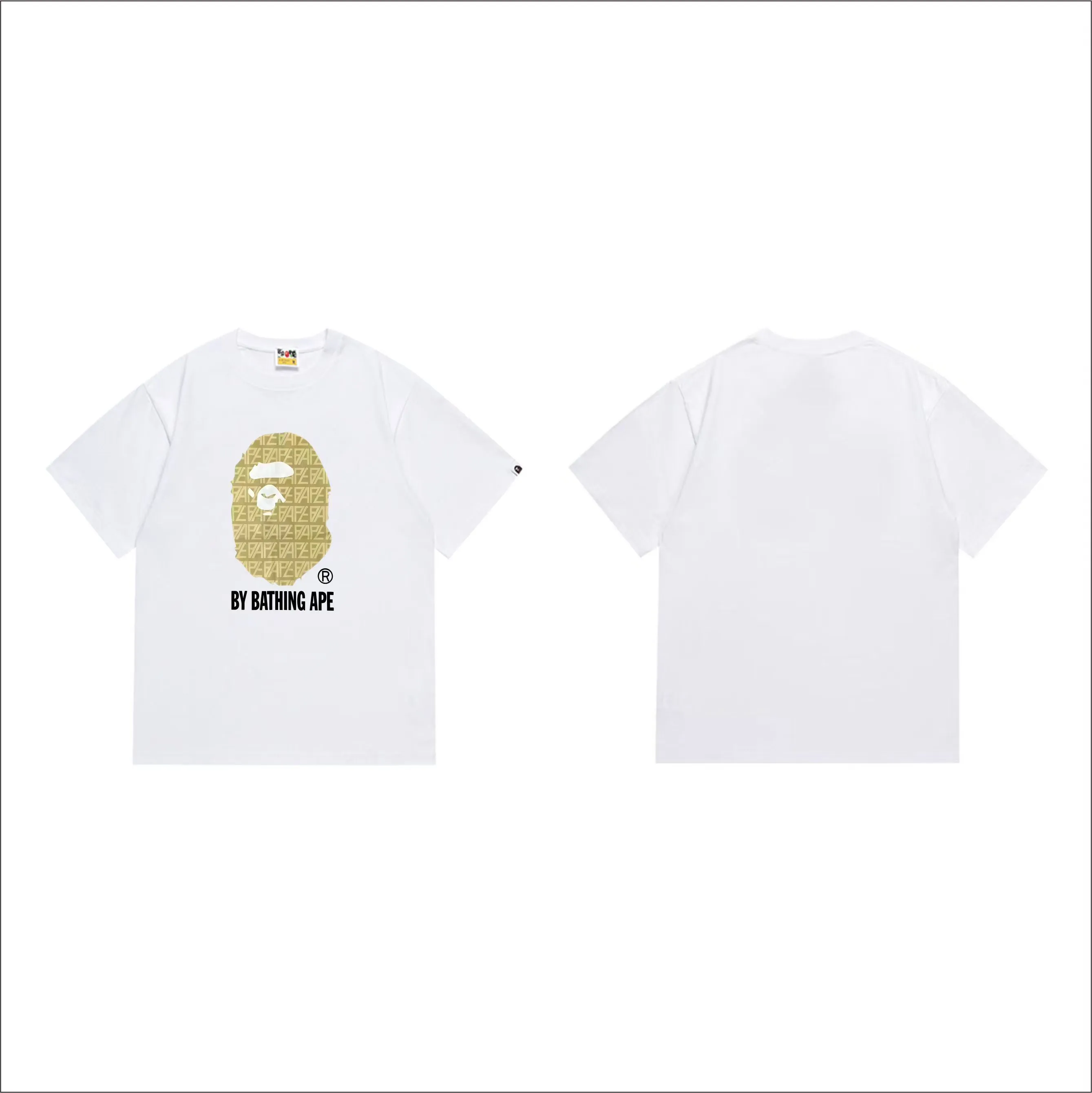 SC295#p110💰 (top version) BAPE is made of 260 grams of high-quality high-weave pure cotton fabric, double yarn combed, soft and non-pilling, imported environmentally friendly printing glue, bright and three-dimensional patterns, quality 💥Same style for men and women, the upper body is trendy Color: Black White Size: S M L XL XXL