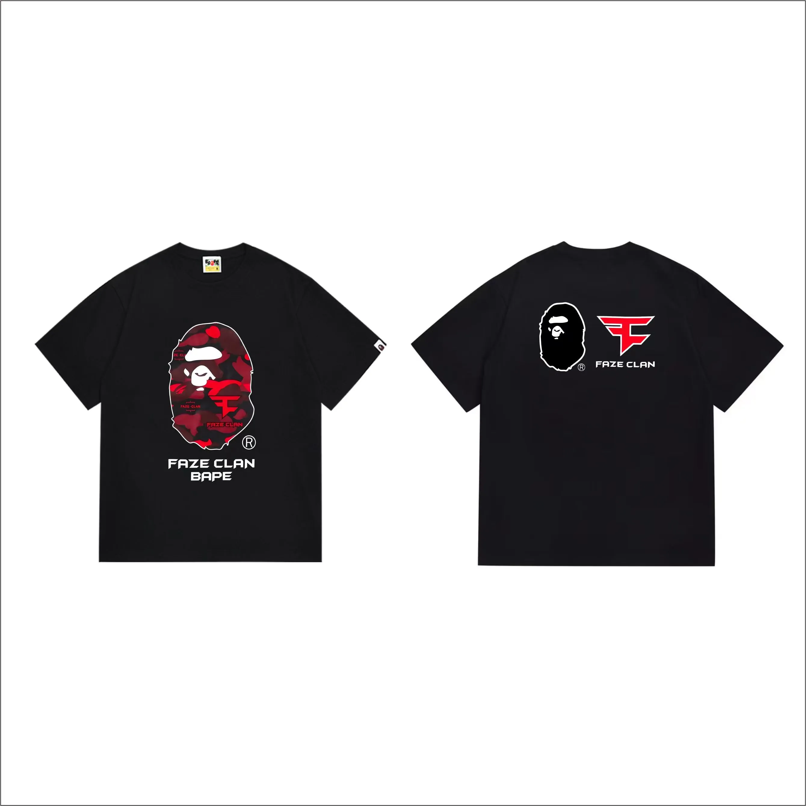 SC275#p110💰 (top version) BAPE uses 260 grams of high-quality high-weave pure cotton fabric, double yarn combed, soft and non-pilling texture, imported environmentally friendly printing glue, bright and three-dimensional pattern, quality 💥Same style for men and women, the upper body is fashionable Color: Black White Size: S M L XL XXL
