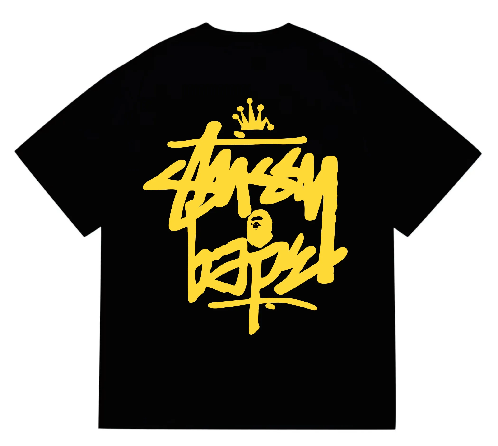 SC208#p110💰 (top version) BAPE×Stussy co-branded Stussy letter ape print T-shirt Made of 260 grams of high-quality high-weave pure cotton fabric, double yarn combed, soft texture and no pilling Imported environmentally friendly printing glue, bright and three-dimensional pattern, quality 💥Same style for men and women, the upper body is fashionable Color: black and yellow, gray and yellow, pink and yellow, red and yellow, white and yellow, black pink, gray powder, pink, red pink, white powder Black and white Gray and white Pink and white Red and white White and black Gray and black Pink and black Red and black Size: S M L XL XXL