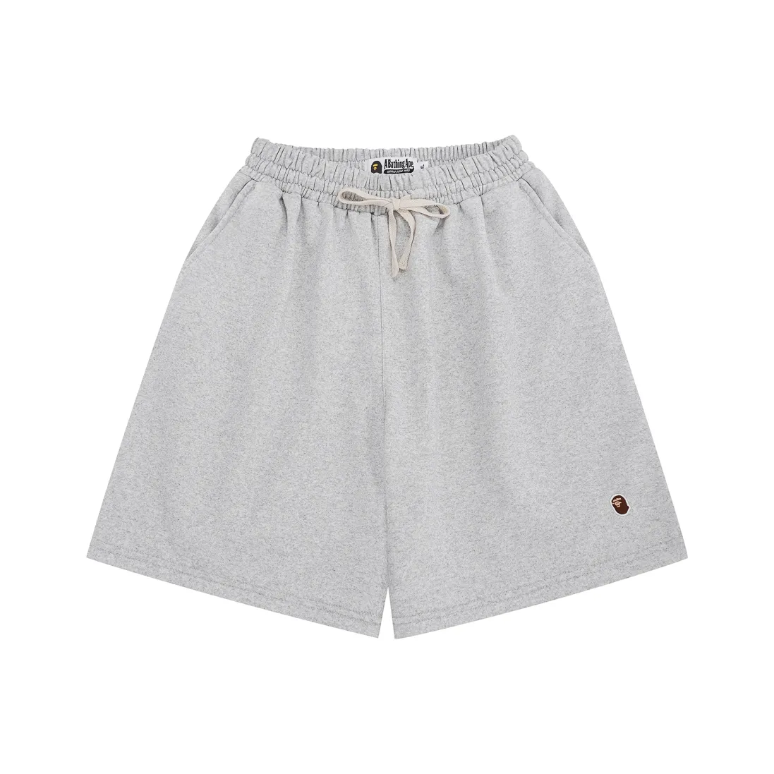 Style number: SC shorts-001#p130💰 BAPE classic ape embroidered small label shorts Color: black gray Size: M L XL XXL Weight: 330 grams large terry