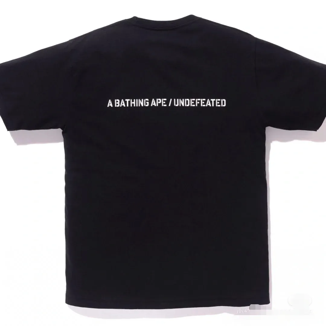 P110 00175 Bape✖️UNDFATED joint camouflage ape head print short-sleeved T-shirt, same style for men and women, size s mlxlxxl, black and white