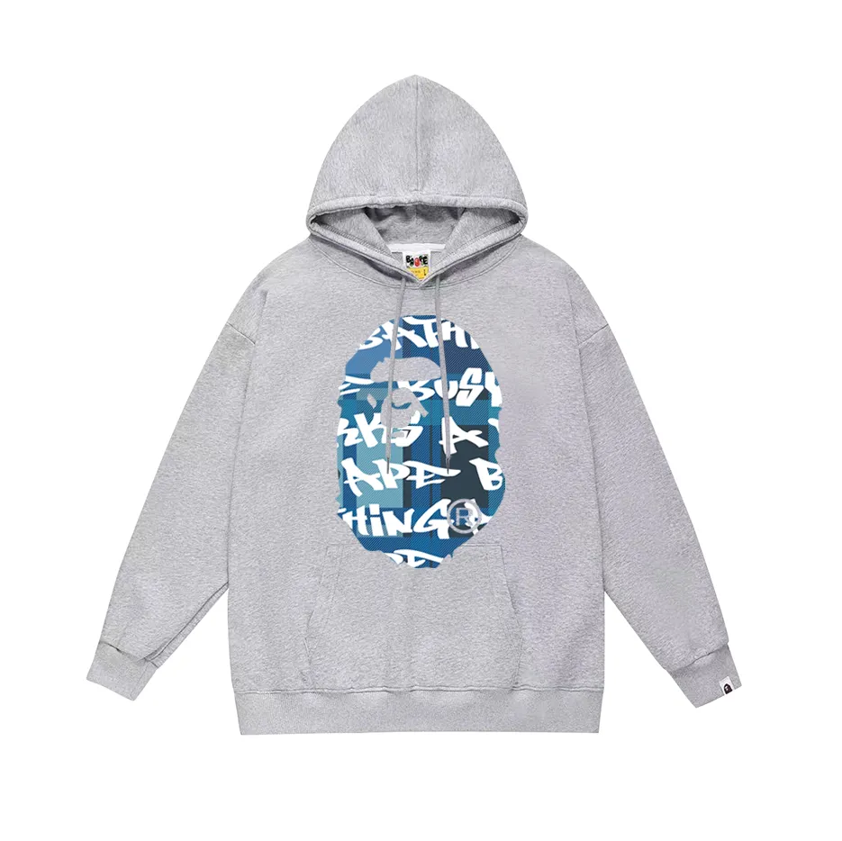 P190 model number SC602# terry 85 plus velvet 95 (top version) BAPE Ape Army letter print hooded sweatshirt Made of 380g large terry (drop shoulder large version) fabric, soft and non-pilling, imported environmentally friendly printing glue, bright and three-dimensional pattern, quality 💥Same style for men and women, the upper body is fashionable Color: black and blue, white and blue, gray and blue, black and red, white and red, gray and red Size: S M L XL XXL