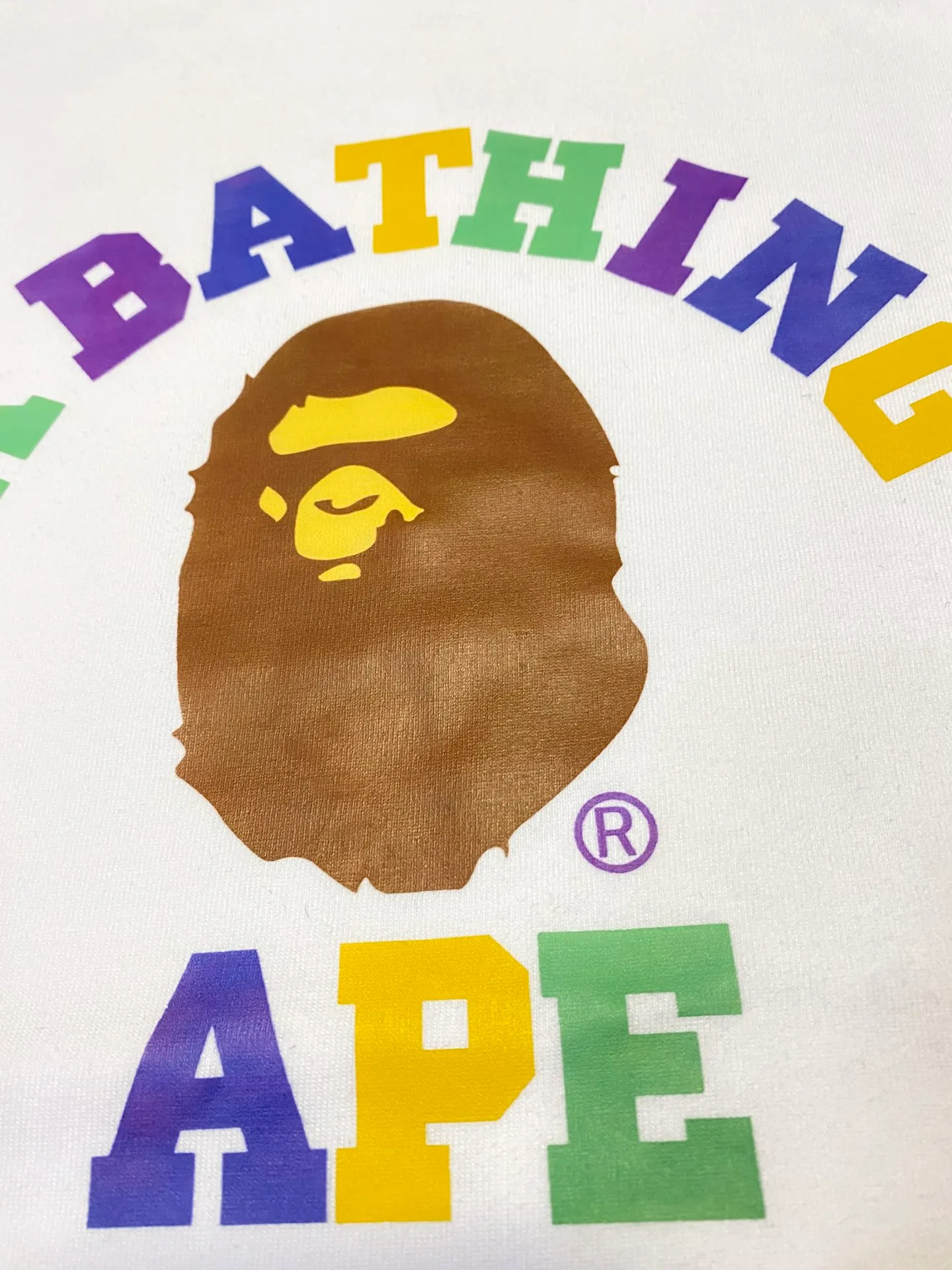 SC101#p110💰 (Top version) BAPE ape-man head contrasting letter color printed pattern short-sleeved T-shirt Made of 260 grams of high-quality high-weave pure cotton fabric, double yarn combed, soft texture and no pilling Imported environmentally friendly printing glue, bright and three-dimensional pattern, quality 💥Same style for men and women, the upper body is fashionable Color: black white Size: S M L XL XXL