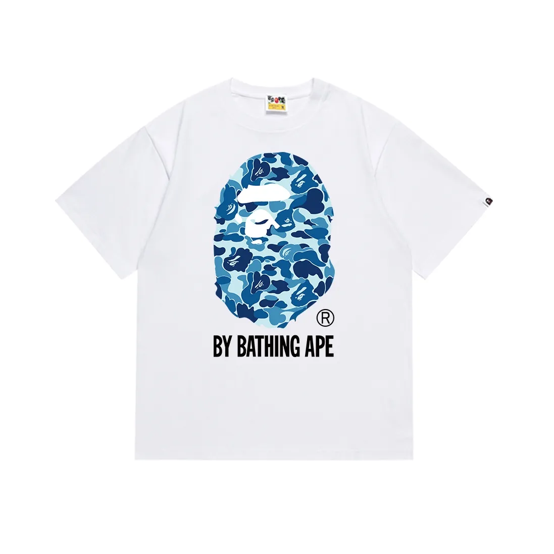 SC151#p110💰 (top version) BAPE classic camouflage ape head letter printed short-sleeved T-shirt. Made of 260 grams of high-quality high-weave pure cotton fabric. Double yarn combed, soft texture and no pilling. Imported environmentally friendly printing glue. Bright and three-dimensional pattern. Quality💥Same style for men and women. The upper body is trendy. Color: black white. Size: S M L XL XXL