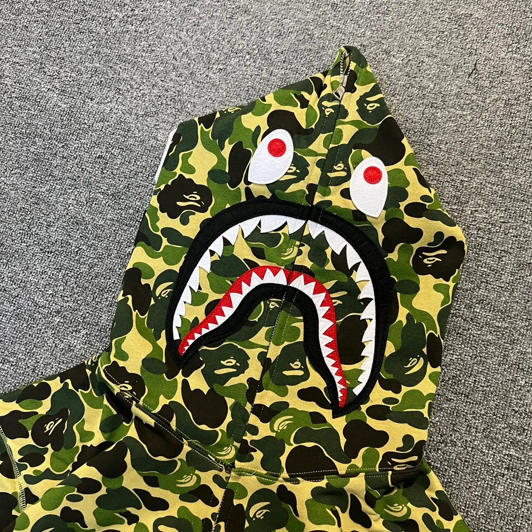 💰380 BAPE abc camo shark 980g pure cotton custom fabric See details for guaranteed goods Couple model: S—XXL [Blue Green Pink]