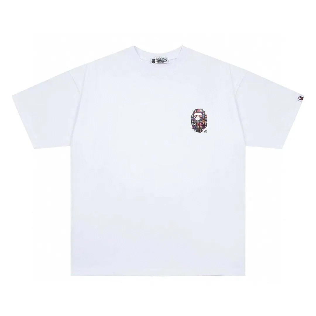 P110 00169 BAPE ape head digital printed short-sleeved T-shirt, complete with three labels, same style for men and women, loose and large version, size s: MLXLXXL, color: black, white