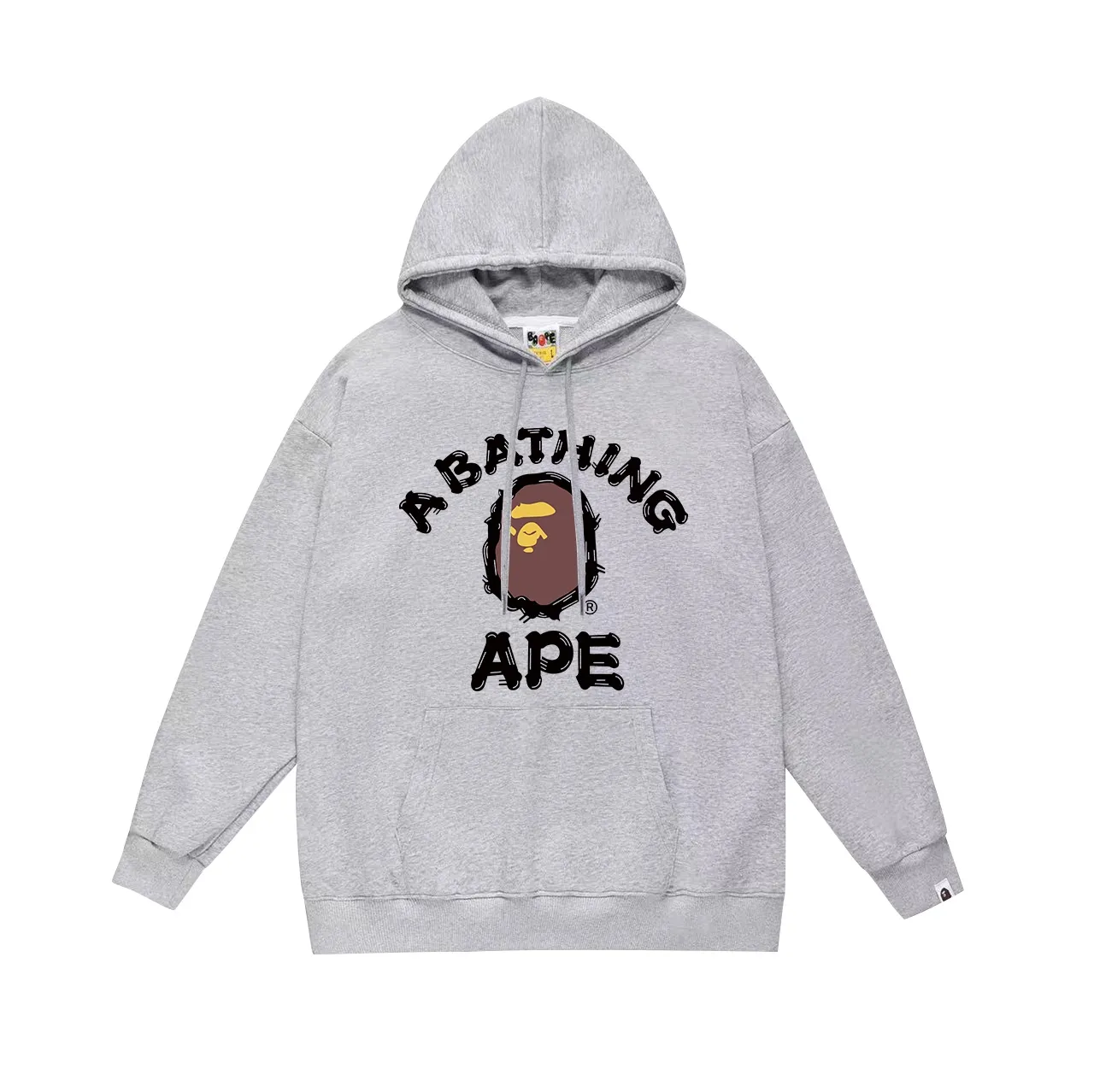 P190 model number SC612# terry 85 plus velvet 95 (top version) BAPE ape-man head classic letter double-sided printed hooded sweatshirt. Made of 380g large terry 430g silver fox velvet (drop shoulder large version) fabric. The texture is soft and non-pilling. Imported environmentally friendly printing glue. The pattern is bright and three-dimensional. Quality 💥Same style for men and women. The upper body is trendy. Color: black white gray Size: S M L XL XXL