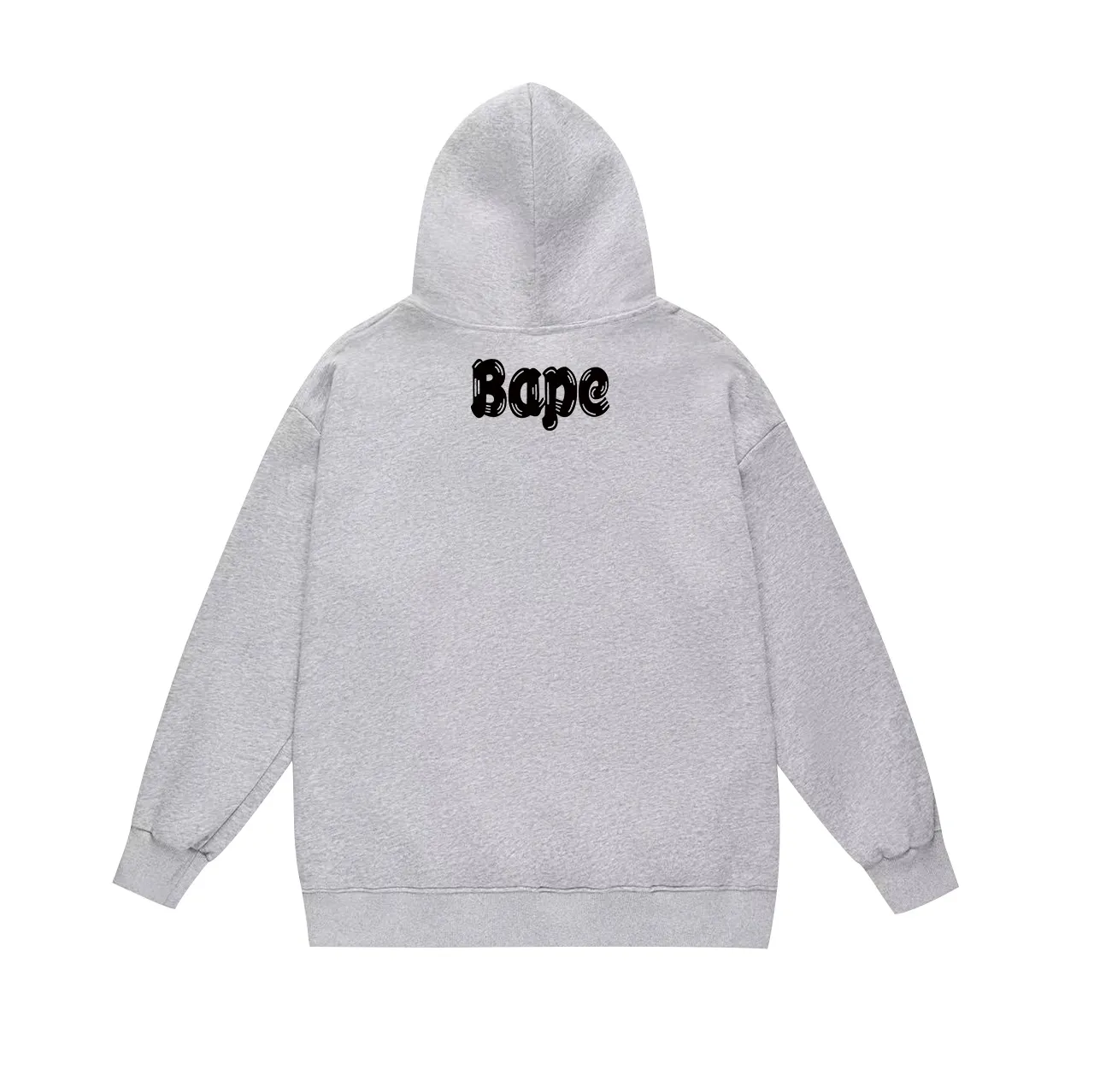 P190 model number SC612# terry 85 plus velvet 95 (top version) BAPE ape-man head classic letter double-sided printed hooded sweatshirt. Made of 380g large terry 430g silver fox velvet (drop shoulder large version) fabric. The texture is soft and non-pilling. Imported environmentally friendly printing glue. The pattern is bright and three-dimensional. Quality 💥Same style for men and women. The upper body is trendy. Color: black white gray Size: S M L XL XXL