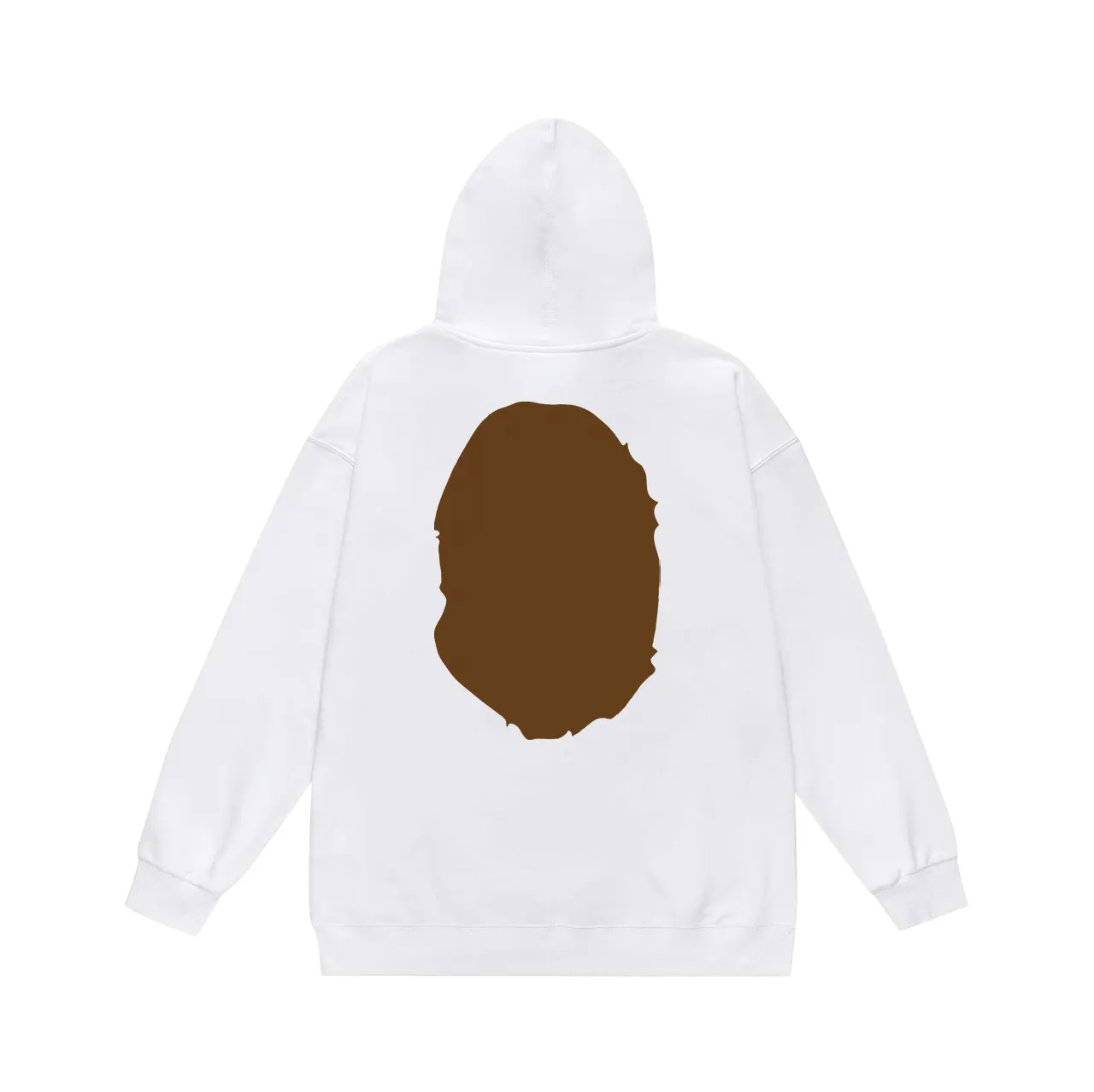 P160 model number SC775# terry 80 plus velvet 90 (top version) BAPE classic front and rear great ape head print hooded sweatshirt. Made of 380g large terry (drop shoulder large version) fabric. The texture is soft and non-pilling. Imported environmentally friendly printing glue. The pattern is bright and three-dimensional. Quality 💥Same style for men and women. The upper body is trendy. Color: black white gray Size: S M L XL XXL