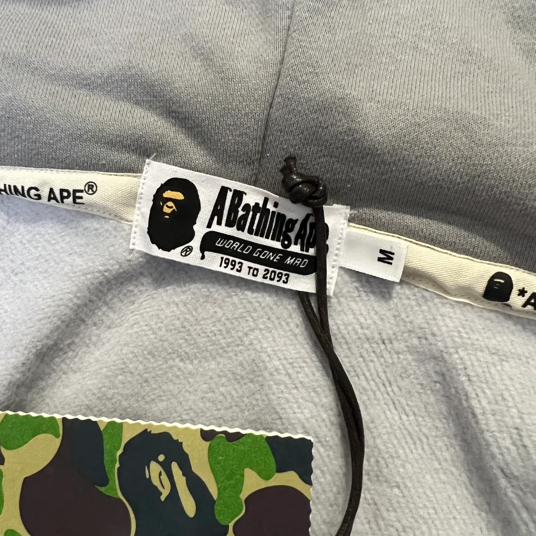 💰440 BAPE WGM letter patch camouflage pattern double hooded zipper sweatshirt High weight pure cotton custom fabric 1:1 heavyweight couple model: S-XXL [camouflage green, camouflage gray]