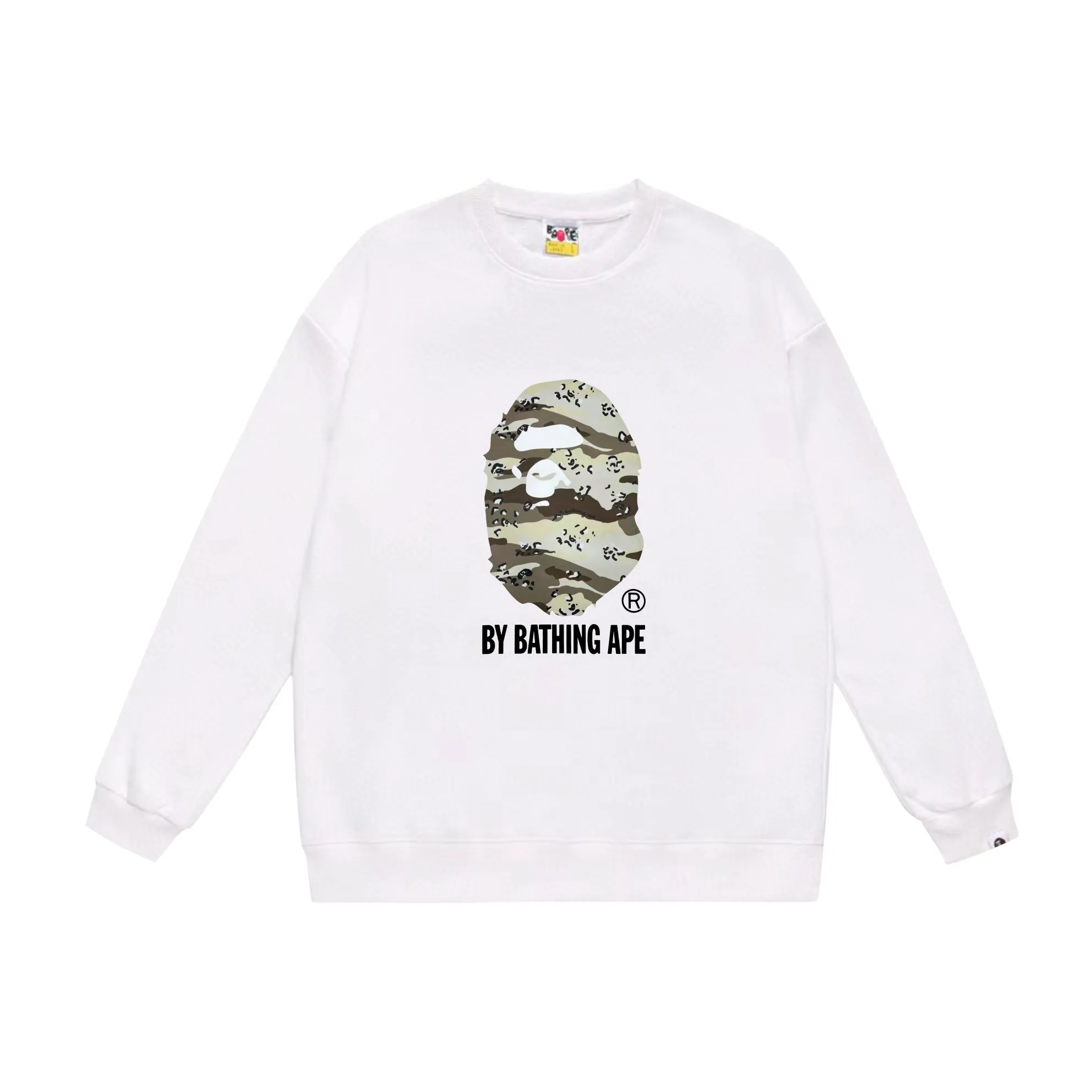 P170 model number SC542# terry 80 plus velvet 85 (top version) BAPE desert ape head letter print round neck sweatshirt Made of 350g large terry (drop shoulder large version) fabric, soft texture and no pilling Imported environmentally friendly printing glue The pattern is bright and three-dimensional Quality 💥Same style for men and women The upper body is trendy Color: Black and yellow White and yellow Gray and yellow Black and gray White and gray Gray and gray Size: S M L XL XXL