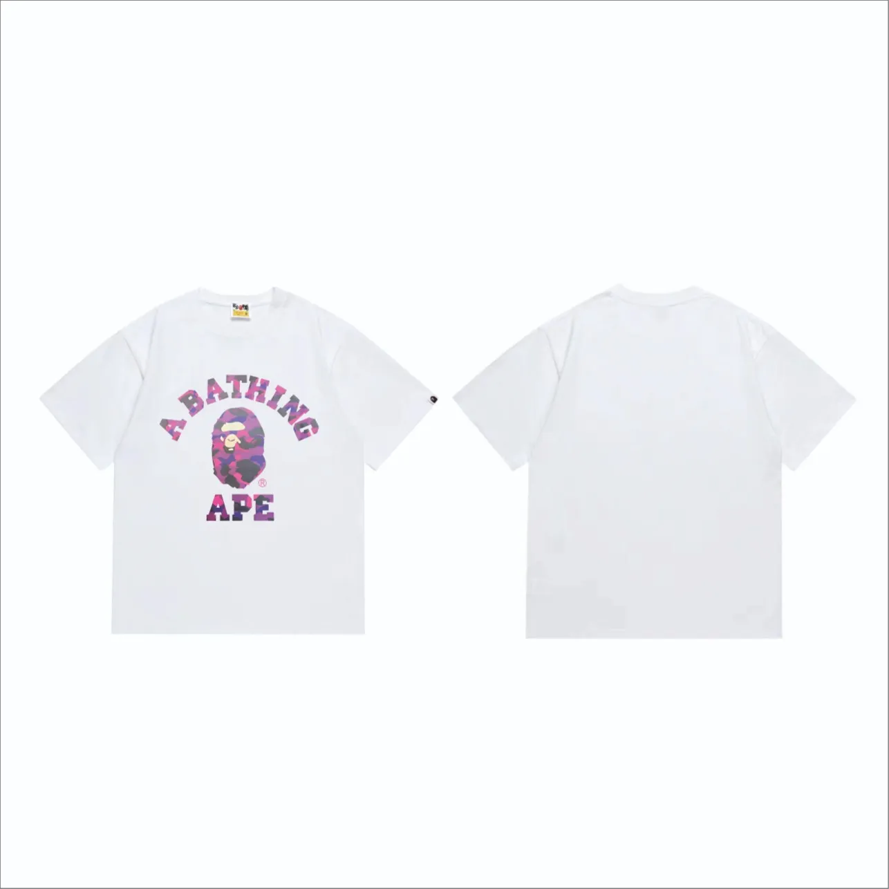 SC249#p110💰 (top version) BAPE camouflage ape head letter printed short-sleeved T-shirt Made of 260 grams of high-quality high-weave pure cotton fabric, double yarn combed, soft texture without pilling, imported environmentally friendly printing glue, bright and three-dimensional pattern, quality 💥unisex style, the upper body is fashionable Color: black red white red black purple white purple black yellow white yellow black blue white blue black camouflage green white camouflage green Size: S M L XL XXL