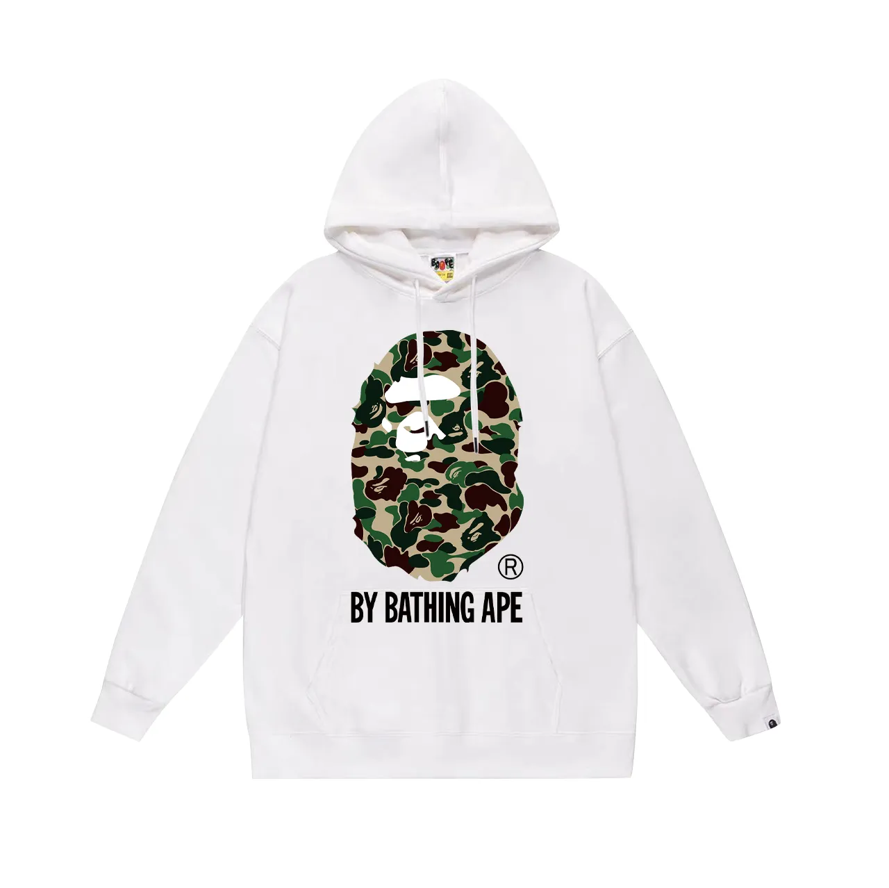 Model number SC751# Terry p160 plus velvet 180💰 (top version) BAPE classic camouflage ape head letter pattern hooded sweatshirt. Made of 380g large terry (drop shoulder large version) fabric. The texture is soft and does not pill. Imported environmentally friendly printing glue. The pattern is bright and three-dimensional. Quality💥Male and female. The upper body is trendy. Colors: black and red, white and red, gray and red, black and green, white and green, gray and green, black and blue, white and blue. Gray blue Size: S M L XL XXL