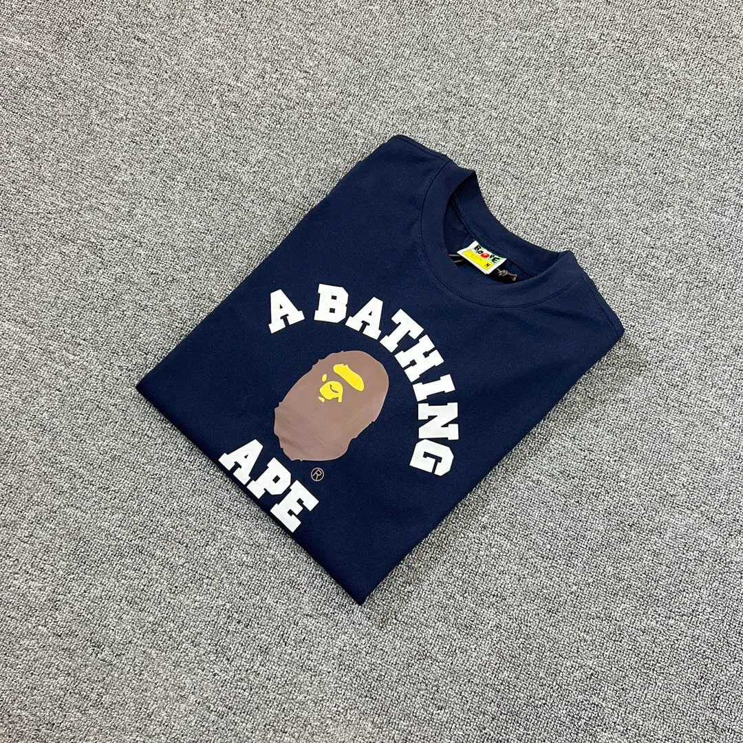 💰140 BAPE ape-man’s small head classic reappearance 270g heavy linen cotton fabric ZP version Couple model: S-XXL [Black White Navy Rice Apricot]