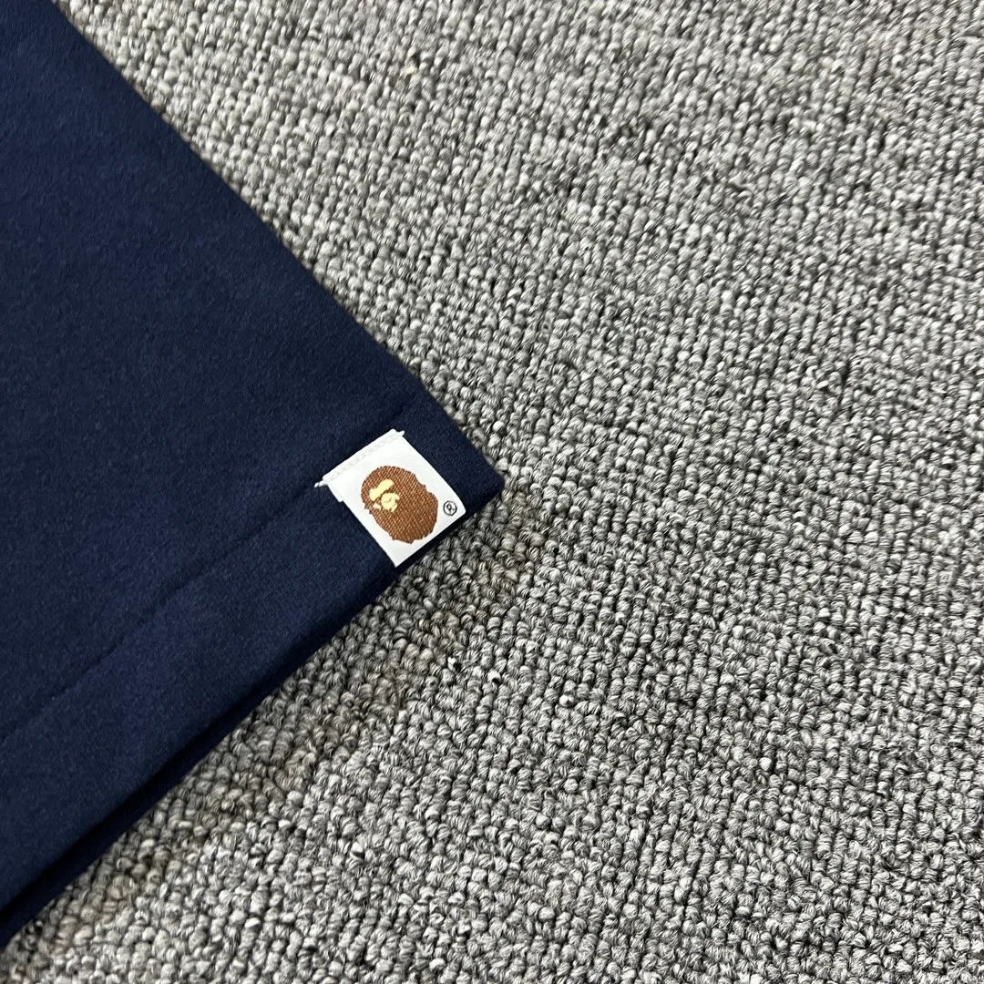 💰140 BAPE ape-man’s small head classic reappearance 270g heavy linen cotton fabric ZP version Couple model: S-XXL [Black White Navy Rice Apricot]