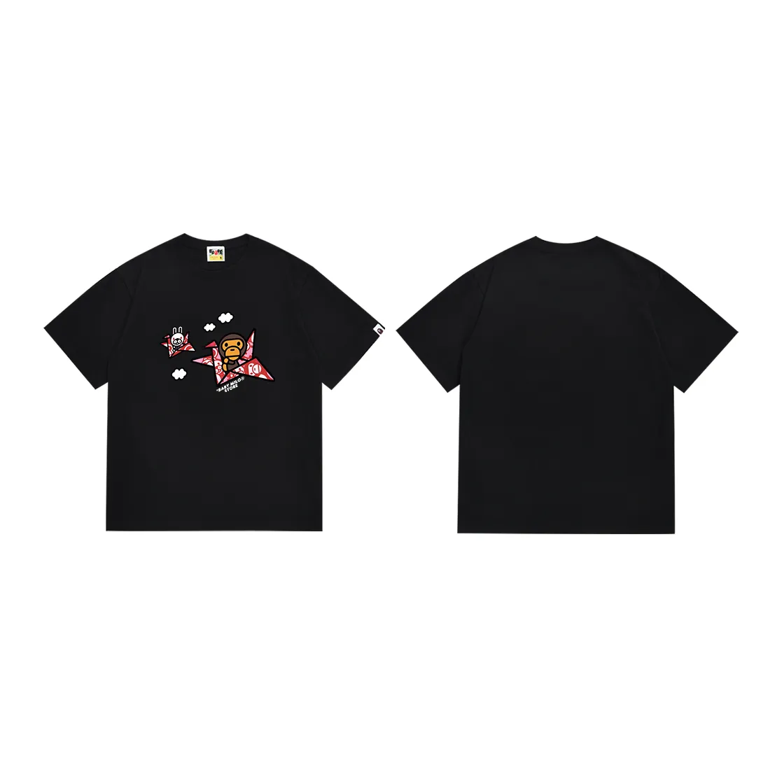 SC193#p110💰 (top version) BAPE×BABY MILO 22 letter monkey pattern printed T-shirt Made of 260 grams of high-quality high-weave pure cotton fabric, double yarn combed, soft texture and no pilling Imported environmentally friendly printing glue, bright and three-dimensional pattern, quality 💥Same style for men and women, the upper body is fashionable Color: black white Size: S M L XL XXL