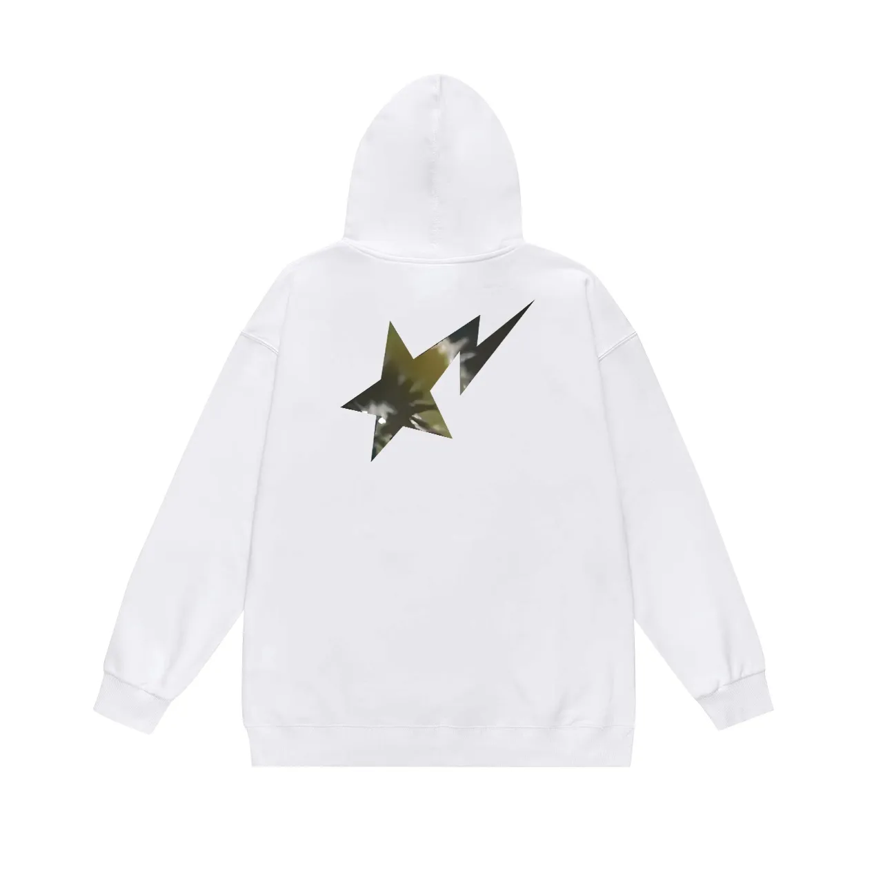 Style No. SC714# terry p160 plus velvet 180💰 (top version) BAPE autumn and winter tie-dyed letter star printed hooded sweatshirt. Made of 380 grams of large terry (drop shoulder large version) fabric. The texture is soft and non-pilling. Imported environmentally friendly printing glue. The pattern is bright and three-dimensional. Quality💥Same style for men and women. The upper body is trendy. Color: black white gray Size: S M L XL XXL