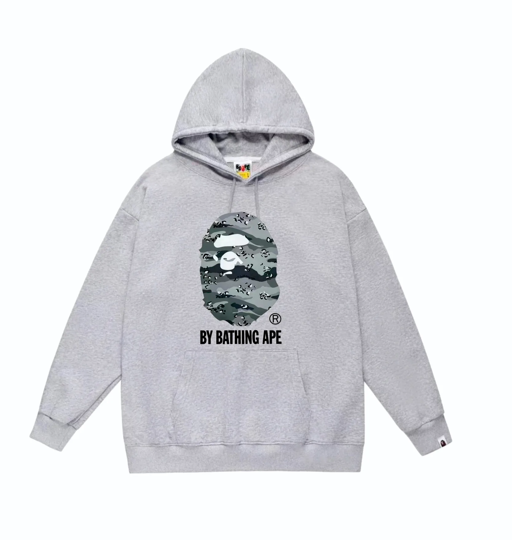 P160 model number SC842# terry 80 plus velvet 90 (top version) BAPE desert ape head letter print hooded sweatshirt Made of 380g large terry (drop shoulder large version) fabric, soft and non-pilling texture, imported environmentally friendly printing glue, bright and three-dimensional pattern, quality 💥Same style for men and women. The upper body is trendy. Color: black and yellow, white and yellow, gray and yellow, black and gray, white and gray, gray and gray. Size: S M L XL XXL