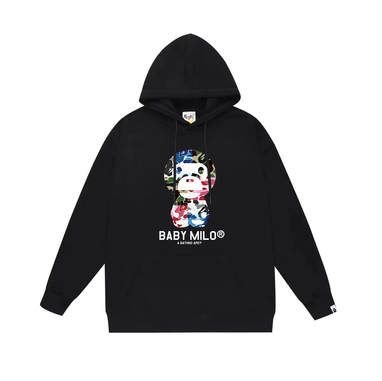 Model number SC693#terry p160 plus velvet p180💰 (top version) BAPE ANC mixed camouflage ape print hooded sweatshirt Made of 380g large terry 430g silver fox velvet (drop shoulder large version) fabric, soft texture and no pilling Imported environmentally friendly printing glue The pattern is bright and three-dimensional Quality💥Same style for men and women The upper body is trendy Color: black white gray Size: S M L XL XXL