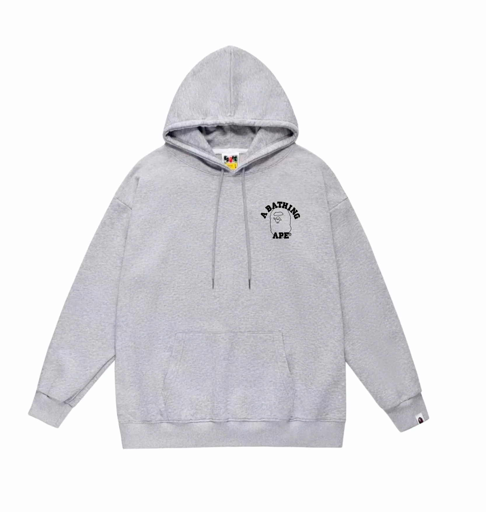 P160 model number SC862# terry 80 plus velvet 90 (top version) BAPE ape head letter back large ape head line printed hooded sweatshirt. Made of 380g large terry (drop shoulder large version) fabric, soft texture and no pilling. Imported environmentally friendly printing glue. Bright and three-dimensional pattern. Quality 💥Same style for men and women. The upper body is trendy. Color: black white gray Size: S M L XL XXL