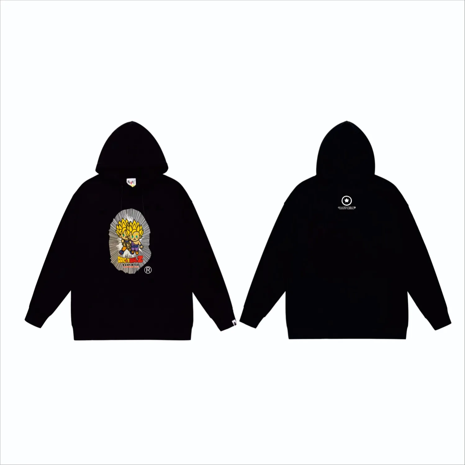 P160 model number SC855# terry 80 plus velvet 90 (top version) BAPE Dragon Ball co-branded Super Saiyan Great Ape head letter printed hooded sweatshirt. Made of 380g large terry (large version with dropped shoulders) fabric. The texture is soft and non-pilling. Imported environmentally friendly printing glue. The pattern is bright and three-dimensional. Quality💥Same style for men and women. The upper body is trendy. Color: black white gray Size: S M L XL XXL