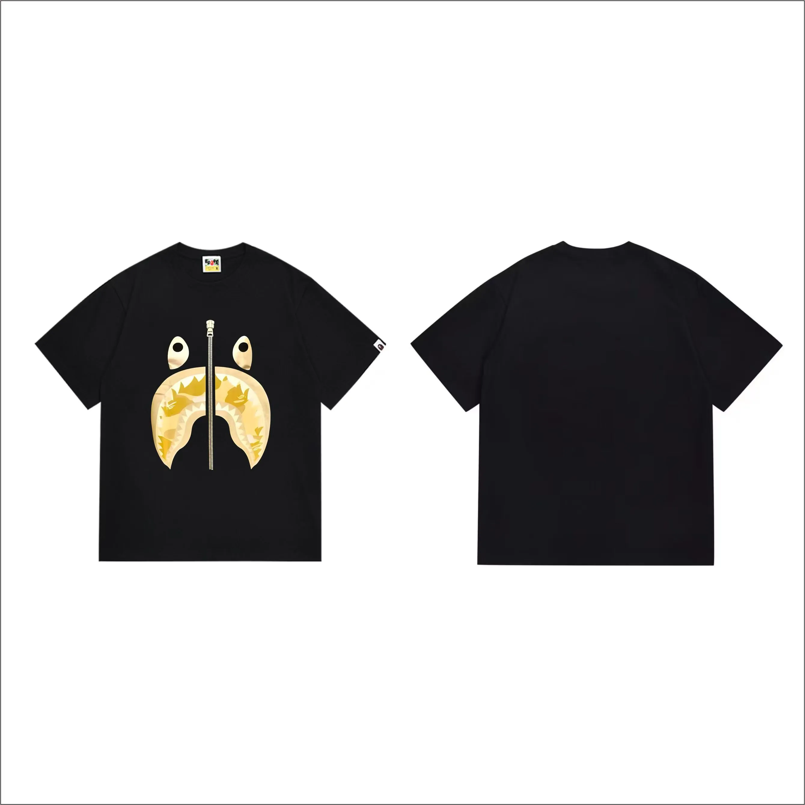 SC1015#p110💰 (top version) BAPE uses 260 grams of high-quality high-weave pure cotton fabric, double yarn combed, soft and non-pilling texture, imported environmentally friendly printing glue, bright and three-dimensional pattern, quality 💥Same style for men and women, the upper body is trendy Color: Black White Size: S M L XL XXL