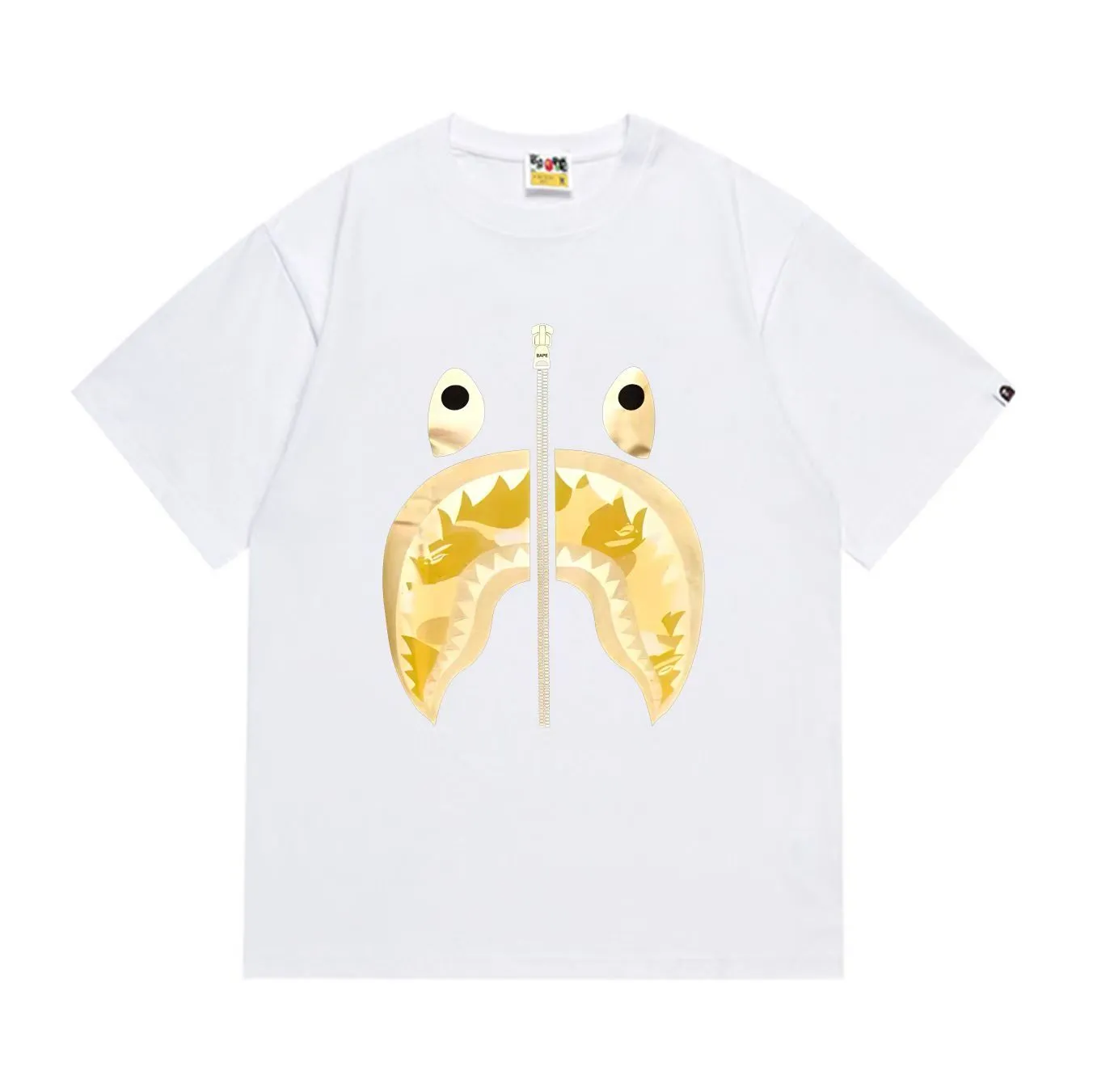 SC1015#p110💰 (top version) BAPE uses 260 grams of high-quality high-weave pure cotton fabric, double yarn combed, soft and non-pilling texture, imported environmentally friendly printing glue, bright and three-dimensional pattern, quality 💥Same style for men and women, the upper body is trendy Color: Black White Size: S M L XL XXL