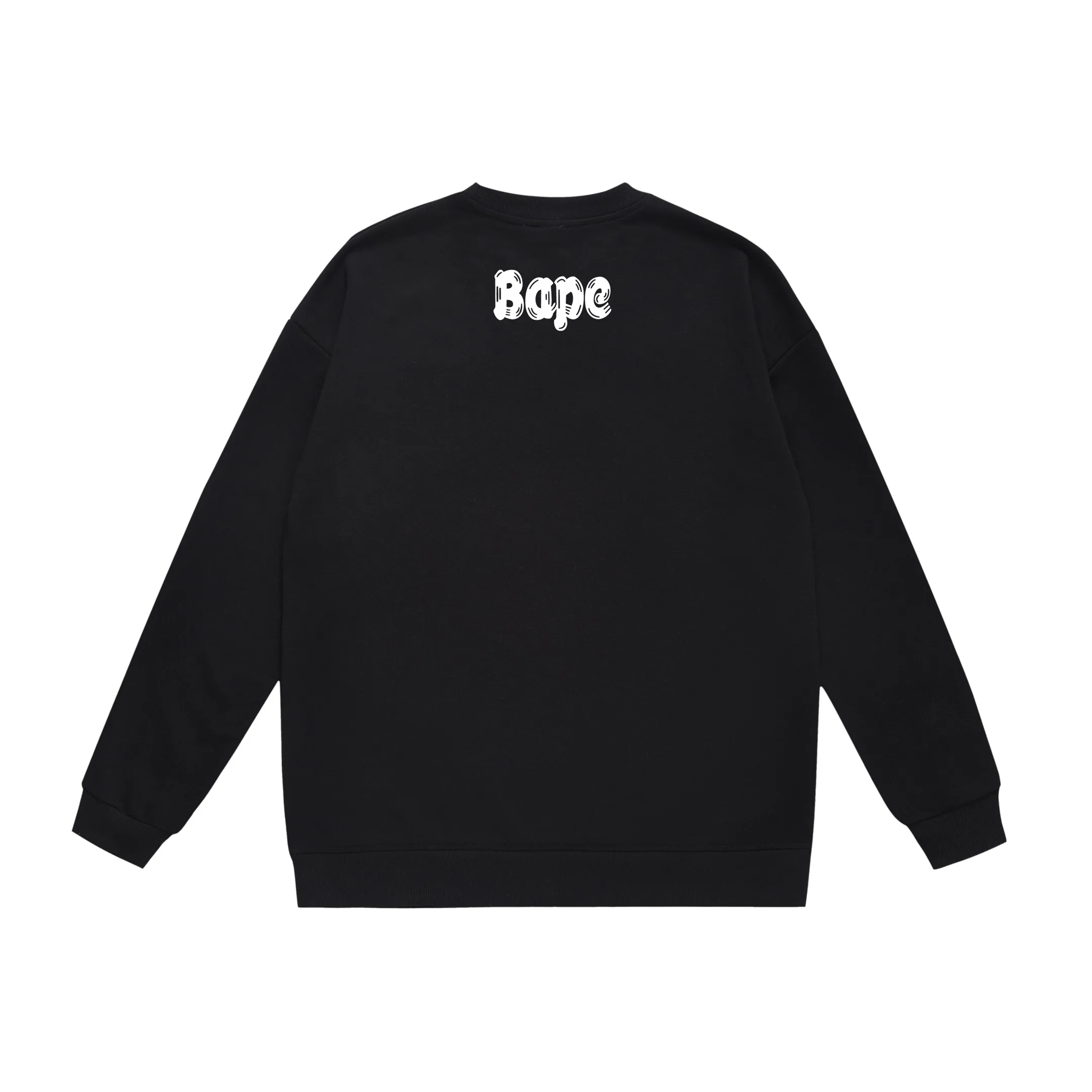P170 model number SC312# terry 80 plus velvet 85 (top version) BAPE ape head colorful letter printed round neck sweatshirt Made of 350g large terry (drop shoulder large version) fabric, soft texture and no pilling Imported environmentally friendly printing glue The pattern is bright and three-dimensional Quality 💥Same style for men and women The upper body is trendy Color: black white gray Size: S M L XL XXL
