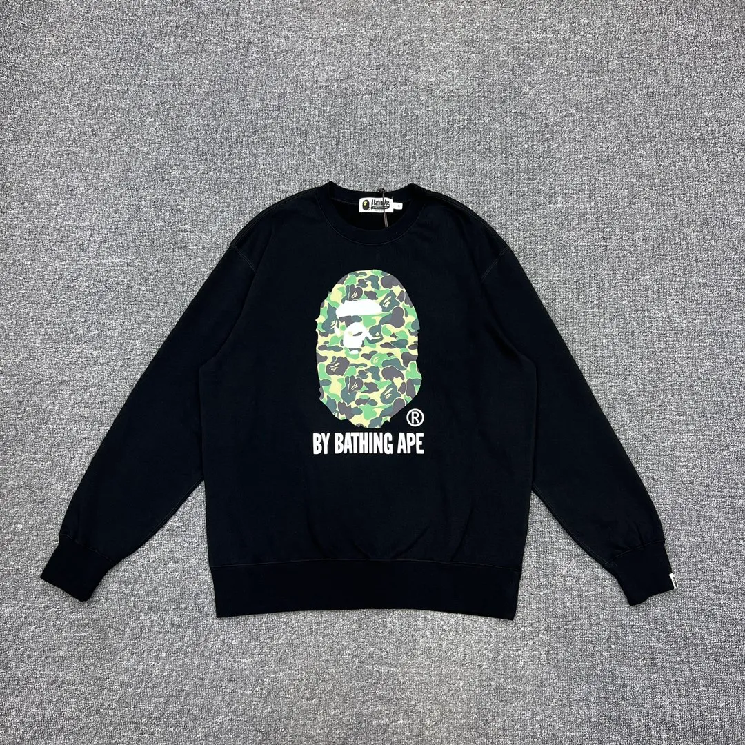 💰250 BAPE ABC CAMO ORGANIC camouflage ape head letter printing 420g weight pure cotton fabric ZP version Couple style: S-XXL [black green black pink black blue]