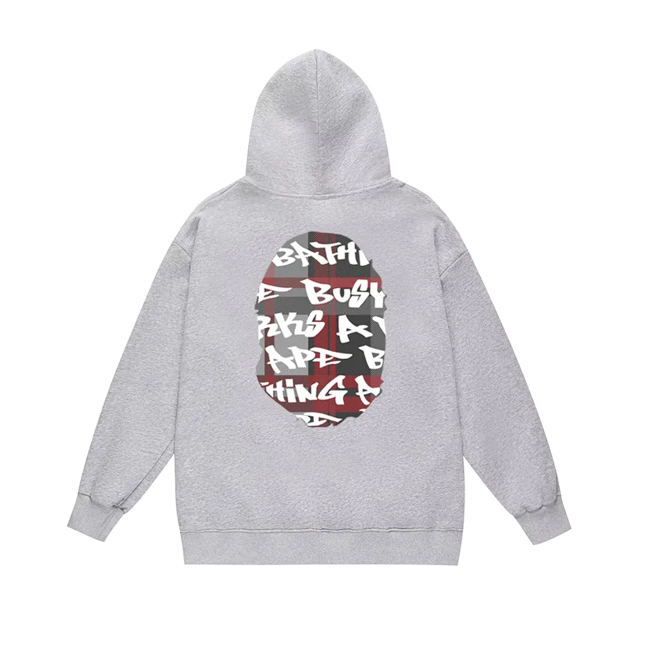 P190 model number SC602# terry 85 plus velvet 95 (top version) BAPE Ape Army letter print hooded sweatshirt Made of 380g large terry (drop shoulder large version) fabric, soft and non-pilling, imported environmentally friendly printing glue, bright and three-dimensional pattern, quality 💥Same style for men and women, the upper body is fashionable Color: black and blue, white and blue, gray and blue, black and red, white and red, gray and red Size: S M L XL XXL