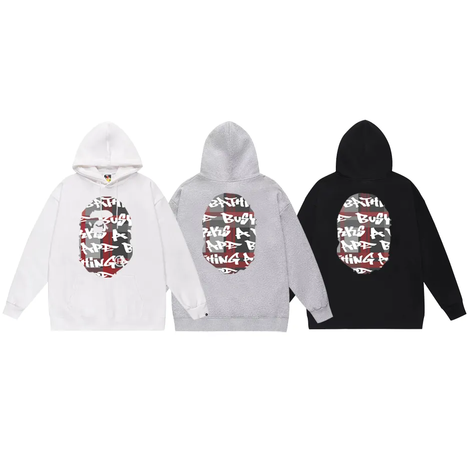 P190 model number SC602# terry 85 plus velvet 95 (top version) BAPE Ape Army letter print hooded sweatshirt Made of 380g large terry (drop shoulder large version) fabric, soft and non-pilling, imported environmentally friendly printing glue, bright and three-dimensional pattern, quality 💥Same style for men and women, the upper body is fashionable Color: black and blue, white and blue, gray and blue, black and red, white and red, gray and red Size: S M L XL XXL