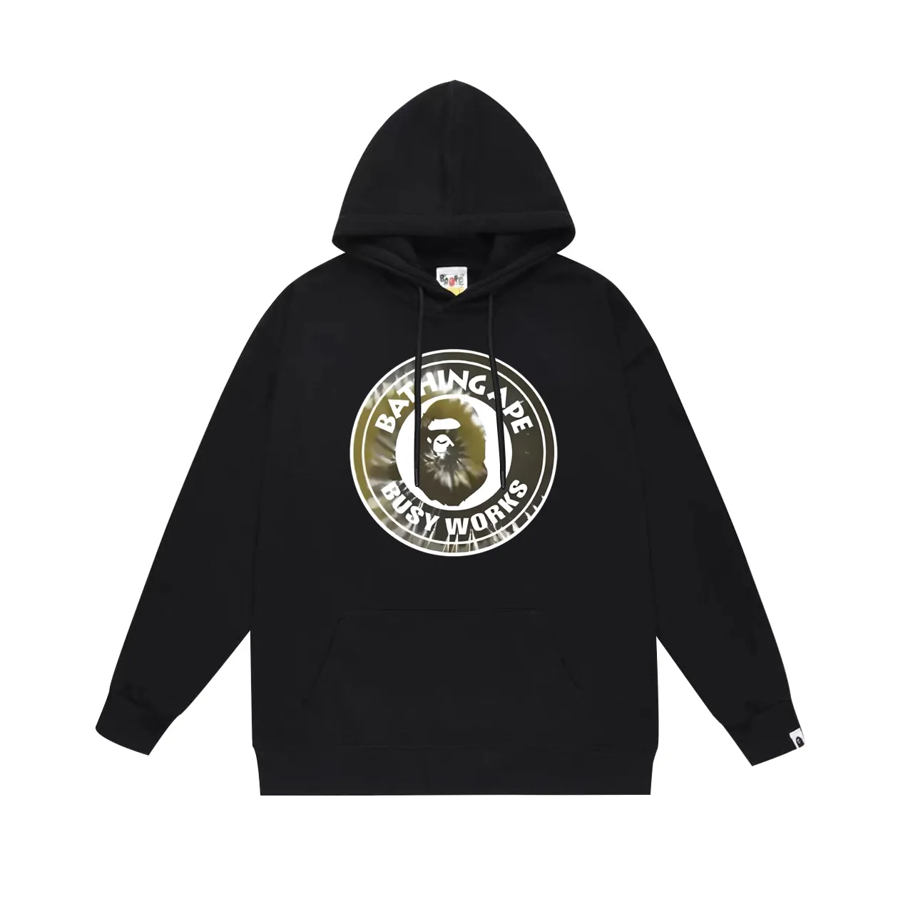 Model No. SC678# terry p160 plus velvet p180💰 (top version) BAPE tie-dye ape head letter medallion printed hooded sweatshirt. Made of 380g large terry 430g silver fox velvet (drop shoulder large version) fabric. The texture is soft and non-pilling. Imported environmentally friendly printing glue. The pattern is bright and three-dimensional. Quality💥Same style for men and women. The upper body is trendy. Color: black and blue, white blue, gray blue, black and yellow, white and yellow. Gray yellow Size: S M L XL XXL