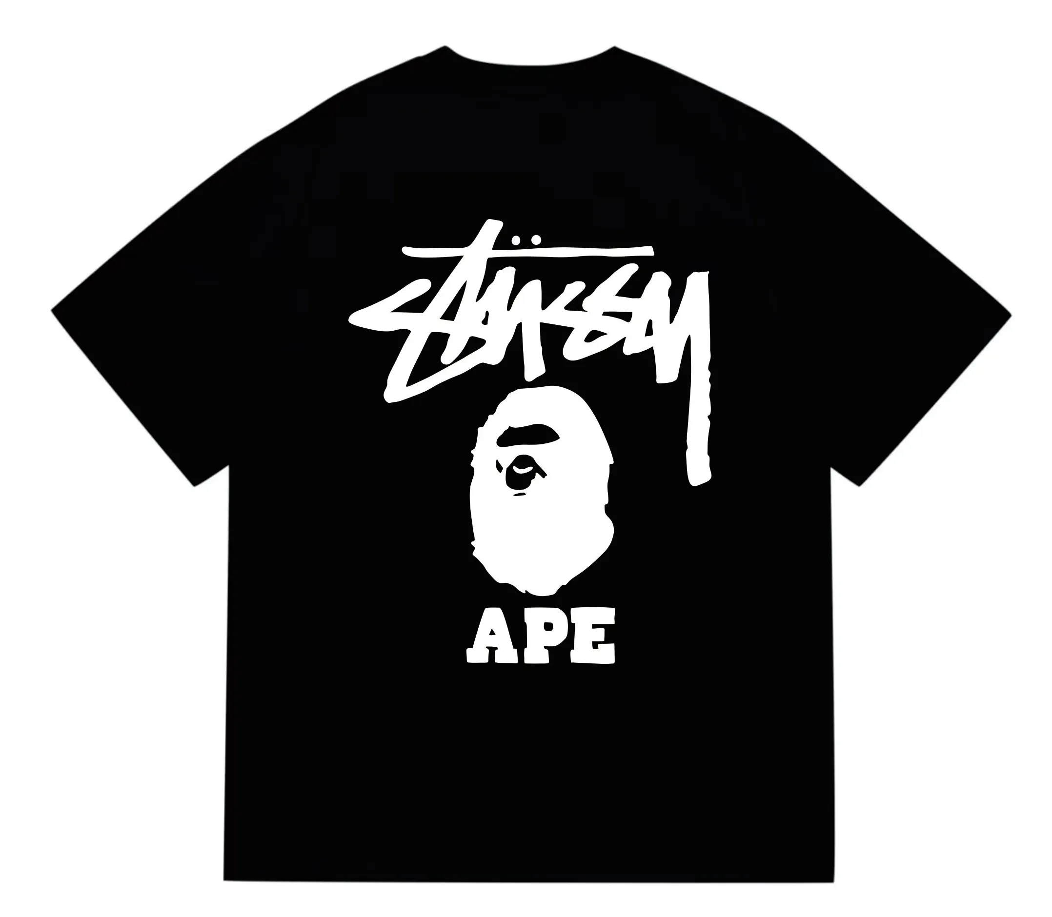 SC202#p110💰 (top version) BAPE×Stussy co-branded Stussy letter ape print T-shirt Made of 260 grams of high-quality high-weave pure cotton fabric, double yarn combed, soft texture without pilling, imported environmentally friendly printing glue, bright and three-dimensional pattern, quality 💥Same style for men and women, the upper body is fashionable Color: black pink white pink gray pink pink pink red pink black and white gray and white pink and white red and white white and black Gray and black Pink and black Red and black Size: S M L XL XXL