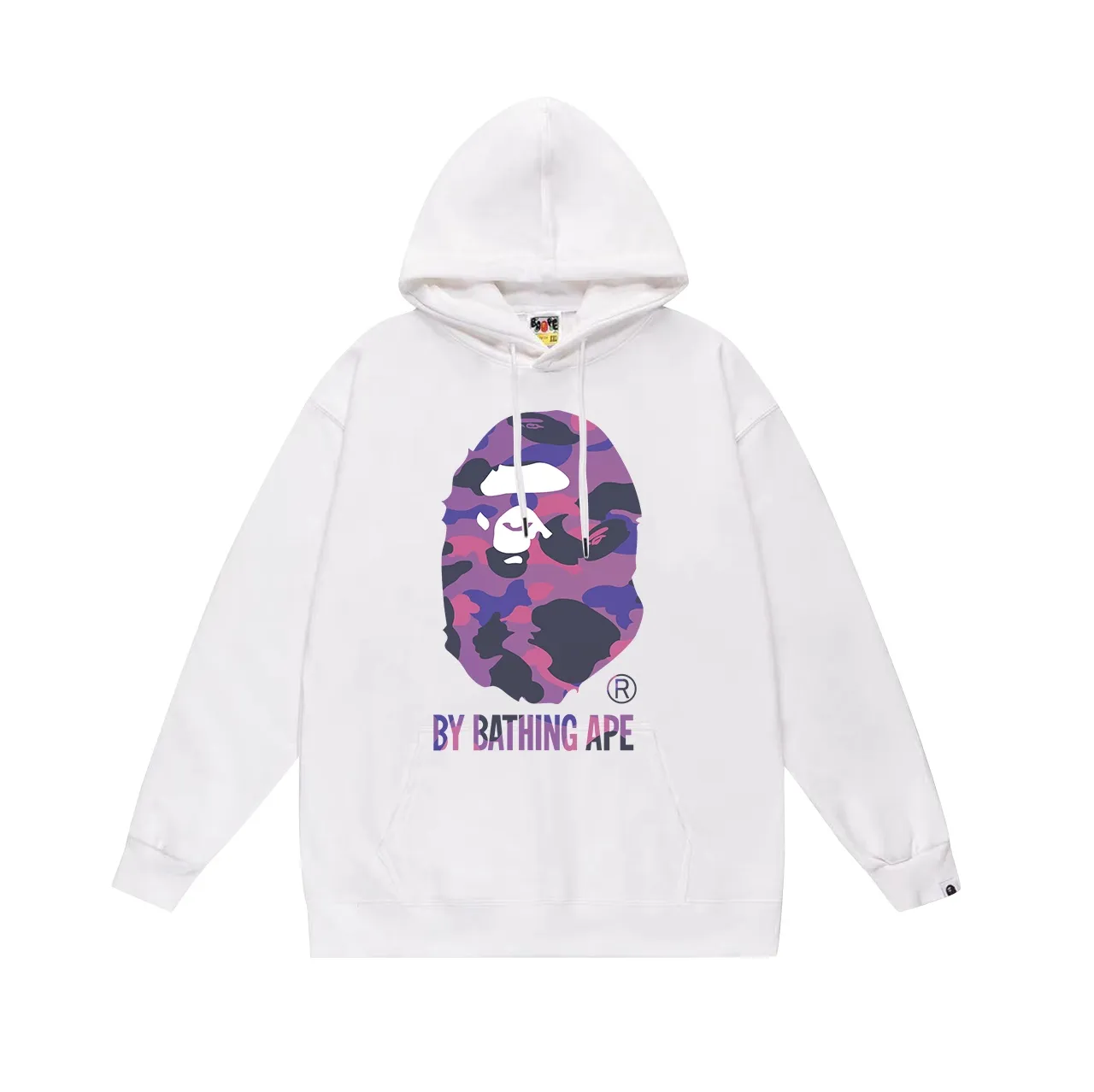 Model No. SC645# terry p160 plus velvet p180💰 (top version) BAPE camouflage great ape letter print hooded sweatshirt Made of 380g large terry 430g silver fox velvet (drop shoulder large version) fabric, soft and non-pilling, imported environmentally friendly printing glue, bright and three-dimensional pattern, quality 💥Same style for men and women. The upper body is trendy. Color: black purple white purple gray purple Size: S M L XL XXL
