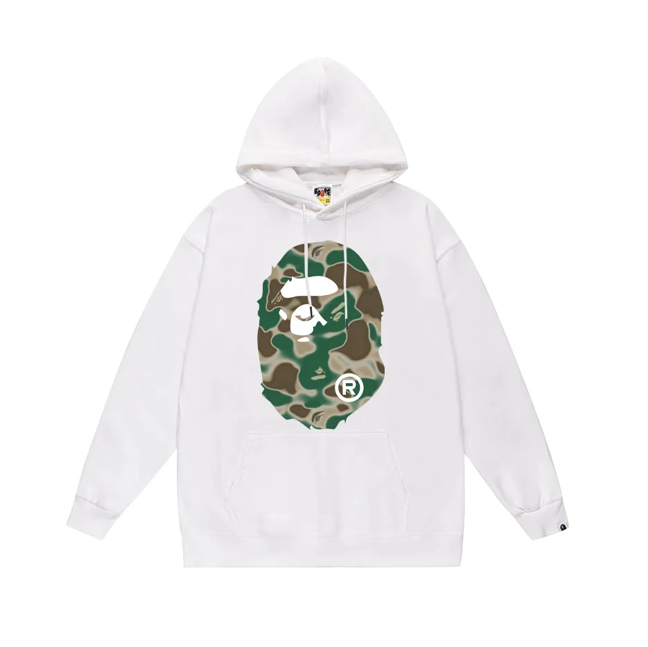 P160 model number SC774# terry 80 plus velvet 90 (top version) BAPE LIQUID CAMO BIG APE hooded sweatshirt Made of 380g large terry (drop shoulder large version) fabric, soft and non-pilling, imported environmentally friendly printing glue, bright and three-dimensional pattern, quality 💥Same style for men and women, the upper body is fashionable Color: black green white green gray green Size: S M L XL XXL