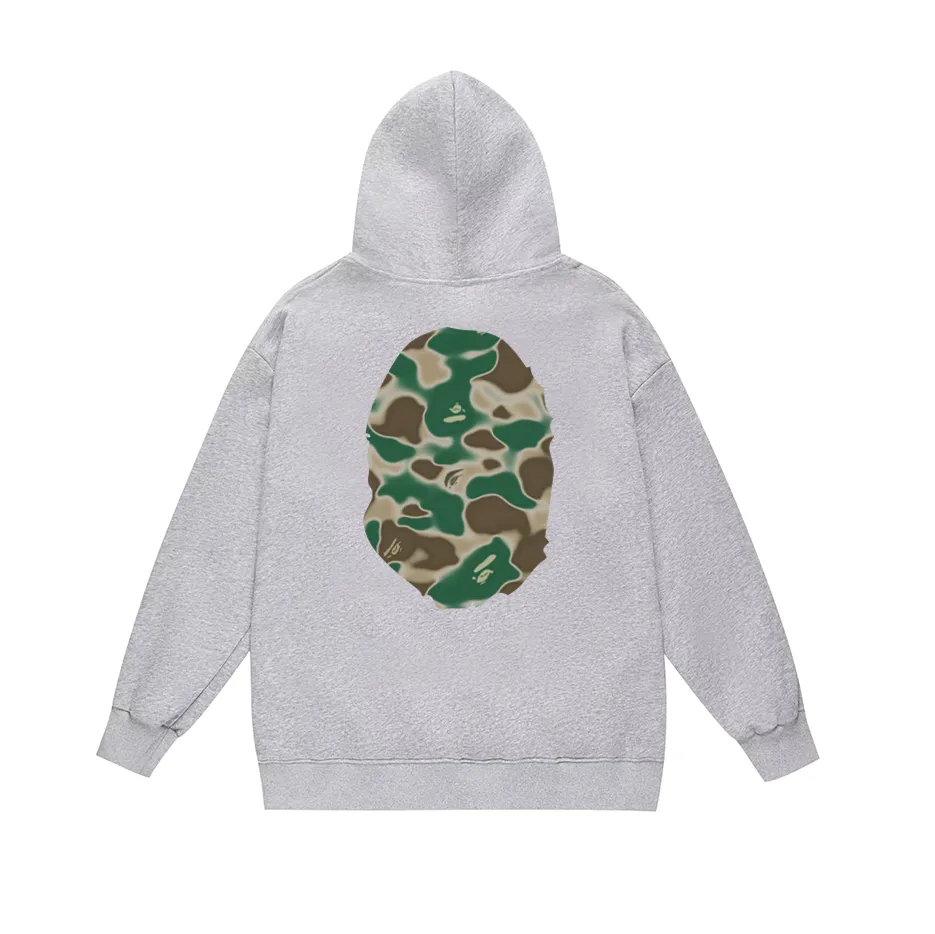 P160 model number SC774# terry 80 plus velvet 90 (top version) BAPE LIQUID CAMO BIG APE hooded sweatshirt Made of 380g large terry (drop shoulder large version) fabric, soft and non-pilling, imported environmentally friendly printing glue, bright and three-dimensional pattern, quality 💥Same style for men and women, the upper body is fashionable Color: black green white green gray green Size: S M L XL XXL