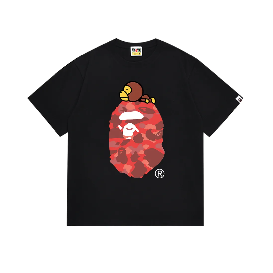 SC163#p110💰 (top version) BAPE Monkey-Ape combination printed short-sleeved T-shirt Made of 260 grams of high-quality high-weave pure cotton fabric, double yarn combed, soft texture and no pilling Imported environmentally friendly printing glue, bright and three-dimensional pattern, quality 💥unisex style, the upper body is fashionable Color: black red black blue black green black purple white red white blue white green white purple Size: S M L XL XXL