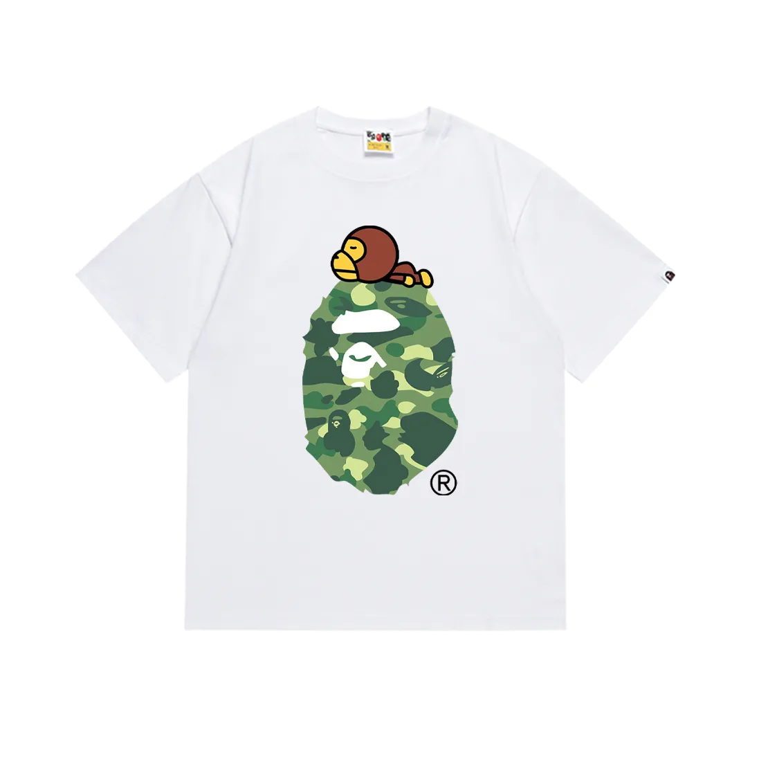 SC163#p110💰 (top version) BAPE Monkey-Ape combination printed short-sleeved T-shirt Made of 260 grams of high-quality high-weave pure cotton fabric, double yarn combed, soft texture and no pilling Imported environmentally friendly printing glue, bright and three-dimensional pattern, quality 💥unisex style, the upper body is fashionable Color: black red black blue black green black purple white red white blue white green white purple Size: S M L XL XXL