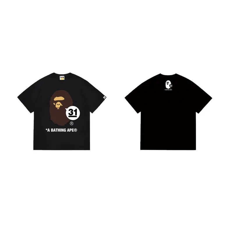 SC1035#p110💰 (top version) BAPE uses 260 grams of high-quality high-weave pure cotton fabric, double yarn combed, soft texture and no pilling, imported environmentally friendly printing glue, bright and three-dimensional pattern, quality 💥Same style for men and women, the upper body is fashionable Color: black white Size: S M L XL XXL