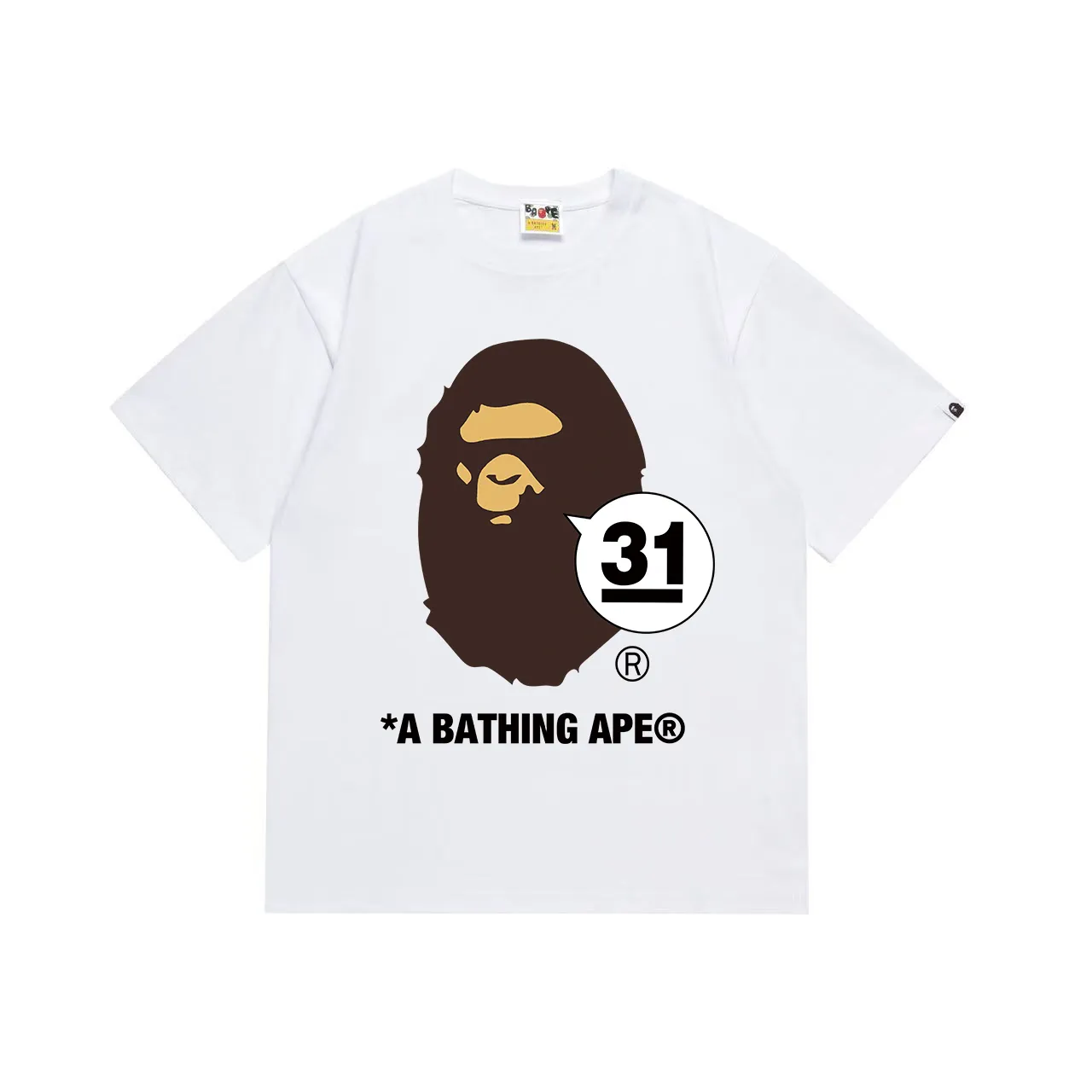 SC1035#p110💰 (top version) BAPE uses 260 grams of high-quality high-weave pure cotton fabric, double yarn combed, soft texture and no pilling, imported environmentally friendly printing glue, bright and three-dimensional pattern, quality 💥Same style for men and women, the upper body is fashionable Color: black white Size: S M L XL XXL