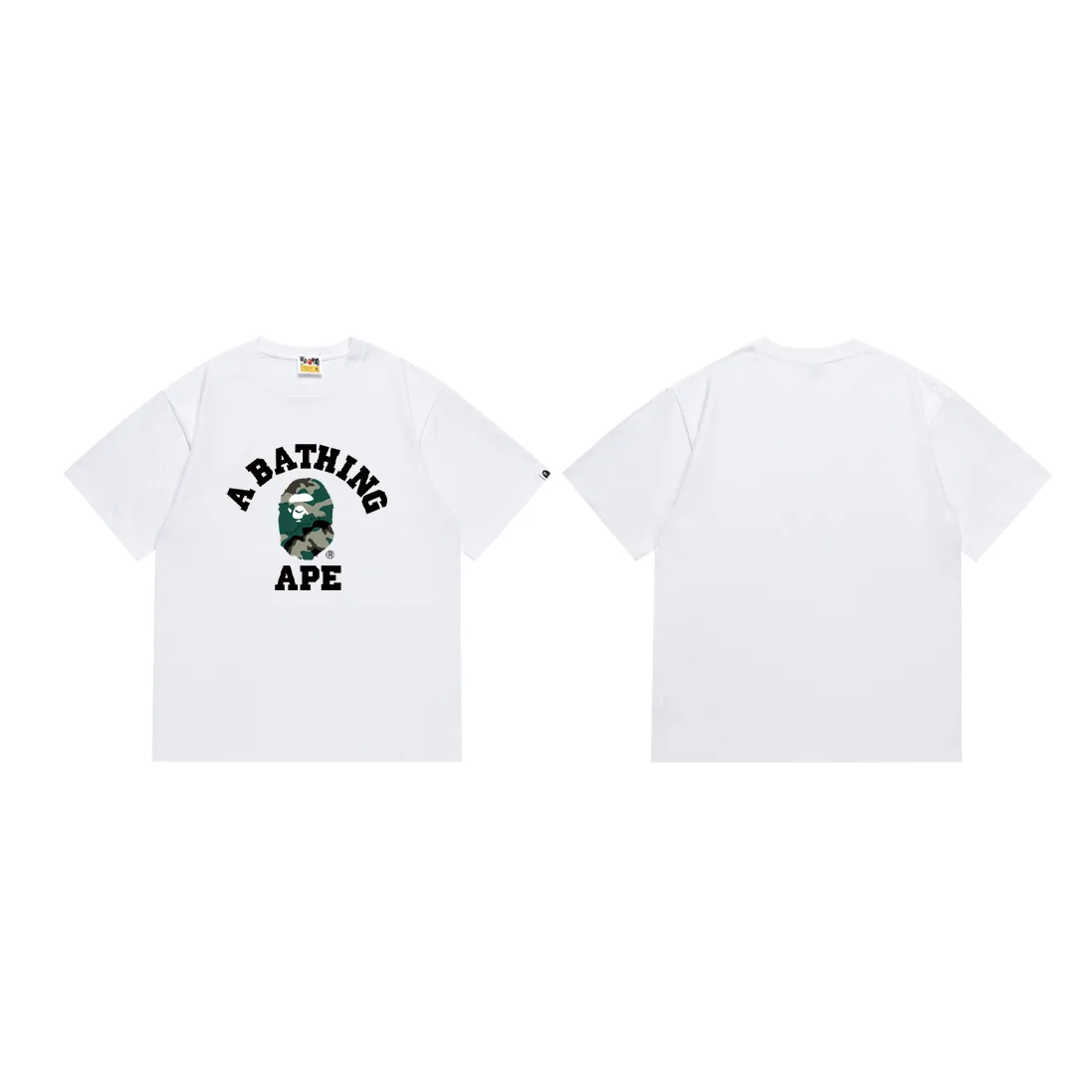 P110 SC058# (top version) BAPE Ape Man's Little Head classic letter printed short-sleeved T-shirt. Made of 260 grams of high-quality high-weave pure cotton fabric. Double yarn combed. The texture is soft and non-pilling. Imported environmentally friendly printing glue. The pattern is bright and three-dimensional. Quality💥Same style for men and women. The upper body is trendy. Color: black and white. Size: S M L XL XXL