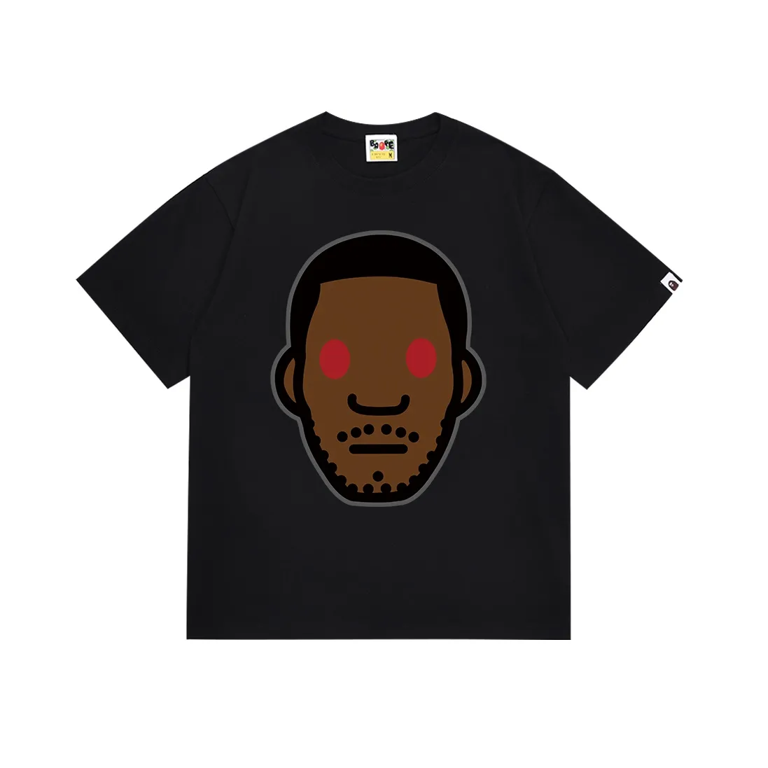 SC133#p110💰 (Top version) BAPE✖️KID CUDI co-branded cartoon character printed short-sleeved T-shirt. Made of 260 grams of high-quality high-weave pure cotton fabric. Double yarn combed, soft texture and no pilling. Imported environmentally friendly printing glue. Bright and three-dimensional pattern. Quality💥Same style for men and women. The upper body is trendy. Color: Black White Size: S M L XL XXL