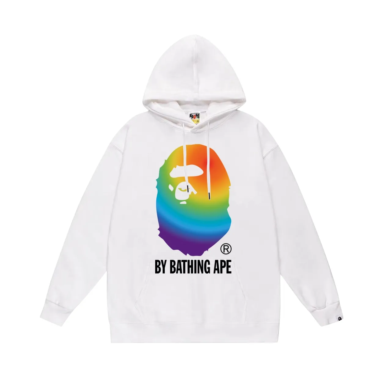 Model No. SC682#terry p160 plus velvet p180💰 (top version) BAPE colorful ape head letter printed hooded sweatshirt. Made of 380g large terry 430g silver fox velvet (drop shoulder large version) fabric. The texture is soft and non-pilling. Imported environmentally friendly printing glue. The pattern is bright and three-dimensional. Quality💥Same style for men and women. The upper body is trendy. Color: black white gray Size: S M L XL XXL