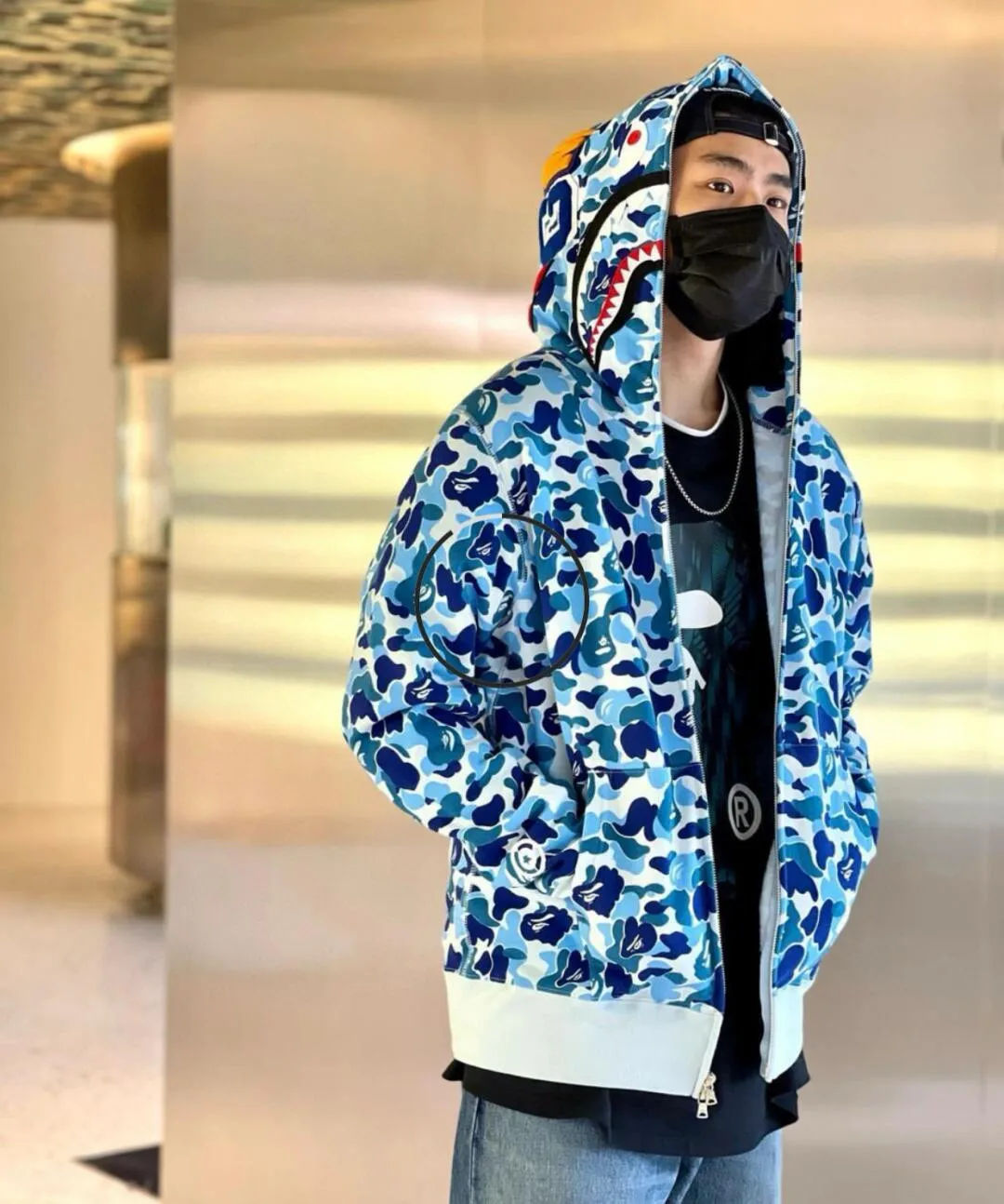 💰380 BAPE abc camo shark 980g pure cotton custom fabric See details for guaranteed goods Couple model: S—XXL [Blue Green Pink]