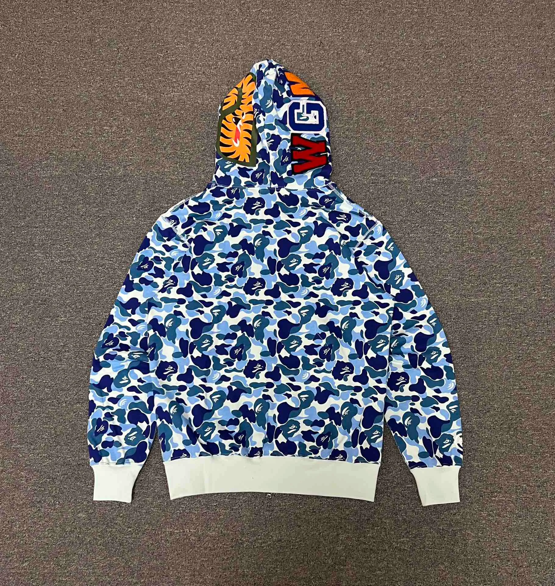 💰380 BAPE abc camo shark 980g pure cotton custom fabric See details for guaranteed goods Couple model: S—XXL [Blue Green Pink]