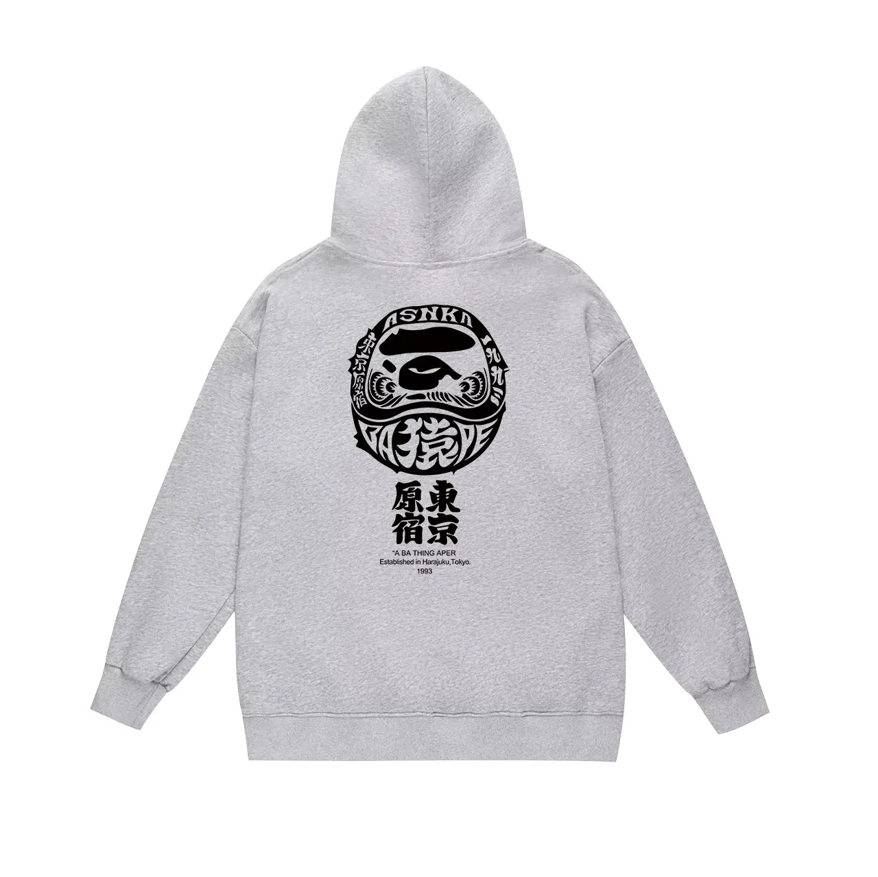 Model No. SC629# Terry p160 plus velvet p180💰 (top version) BAPE Japanese Daruma pattern ape head letter printed hooded sweatshirt Made of 380g large terry 430g silver fox velvet (drop shoulder large version) fabric, soft texture and no pilling Imported environmentally friendly printing glue The pattern is bright and three-dimensional Quality 💥Same style for men and women The upper body is trendy Color: black white gray Size: S M L XL XXL