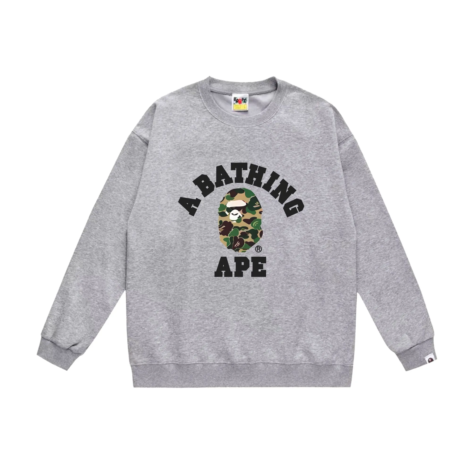 P170 model number SC566# terry 80 plus velvet 85 (top version) BAPE ape head classic letter camouflage printed round neck sweatshirt. Made of 350 grams of large terry (drop shoulder large version) fabric, soft texture and no pilling. Imported environmentally friendly printing glue, bright and three-dimensional pattern, quality 💥Same style for men and women. The upper body is trendy. Colors: black and blue, white and blue, gray and blue, black and pink, white and gray, black and green, white and green, gray and green. Size: S M L XL XXL