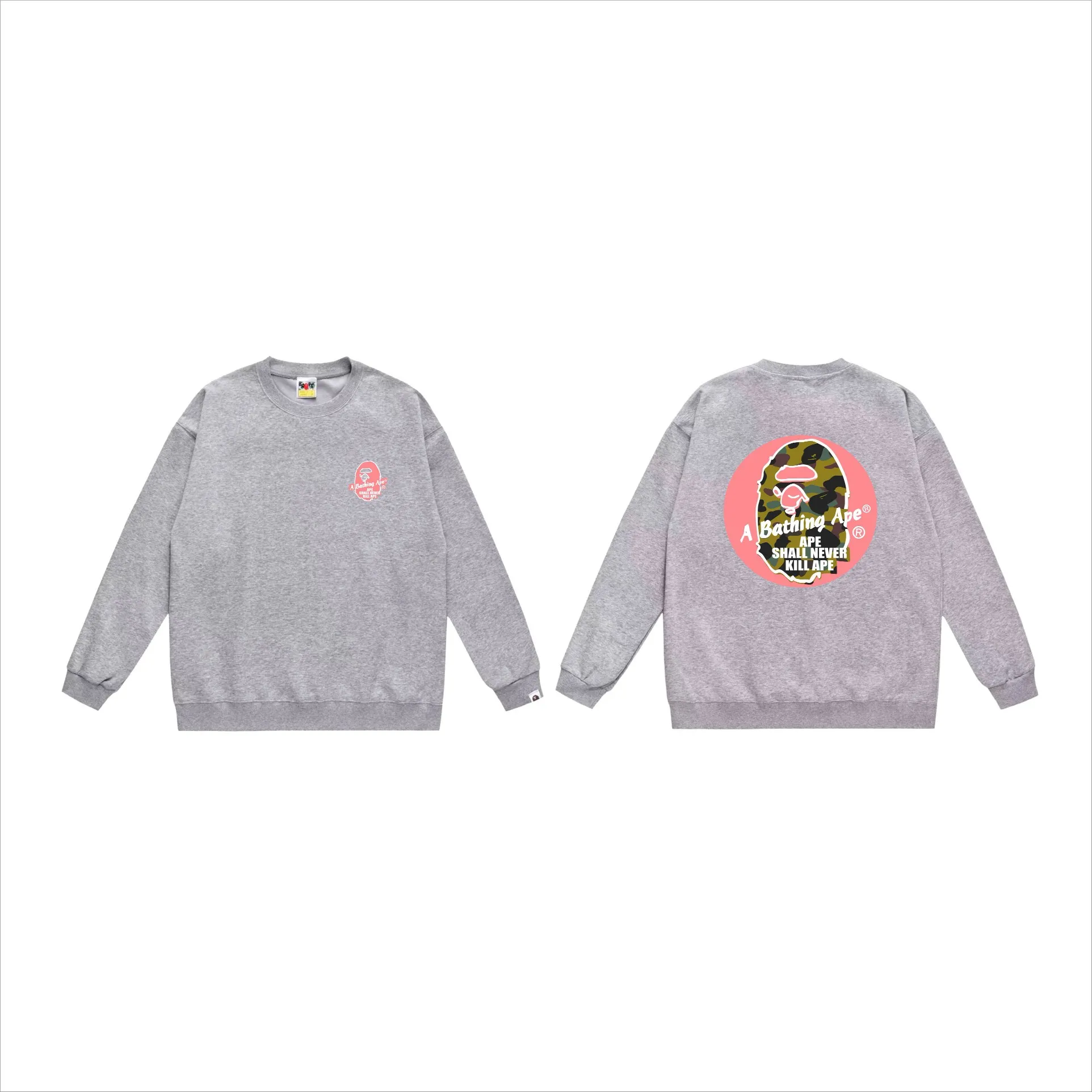 P150 model number SC505# terry 75 plus velvet 80 (top version) BAPE×STUSSY co-branded Stussy letter round neck sweatshirt Made of 350g large terry (drop shoulder large version) fabric, soft and non-pilling, imported environmentally friendly printing glue, bright and three-dimensional pattern, quality 💥Same style for men and women, the upper body is fashionable Color: black and blue, white and blue, gray and blue, black and red, white and red, gray and red Size: S M L XL XXL