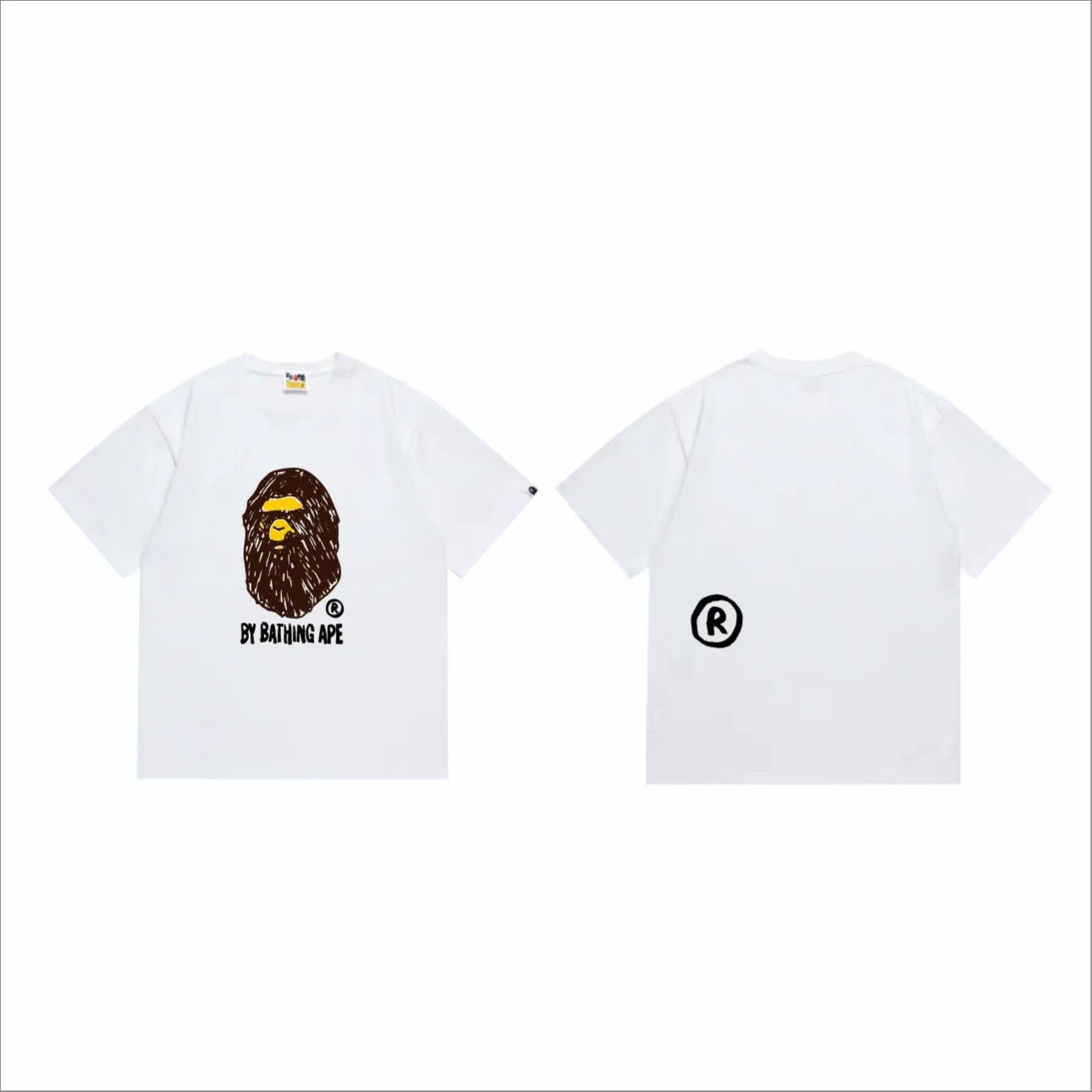SC241#p110💰 (top version) BAPE FANS SCARF DRAW hand-painted graffiti ape head printed short-sleeved T-shirt. Made of 260 grams of high-quality high-weave pure cotton fabric. Double yarn combed. The texture is soft and non-pilling. Imported environmentally friendly printing glue. The pattern is bright and three-dimensional. Quality💥Same style for men and women. The upper body is trendy. Color: Black White Size: S M L XL XXL